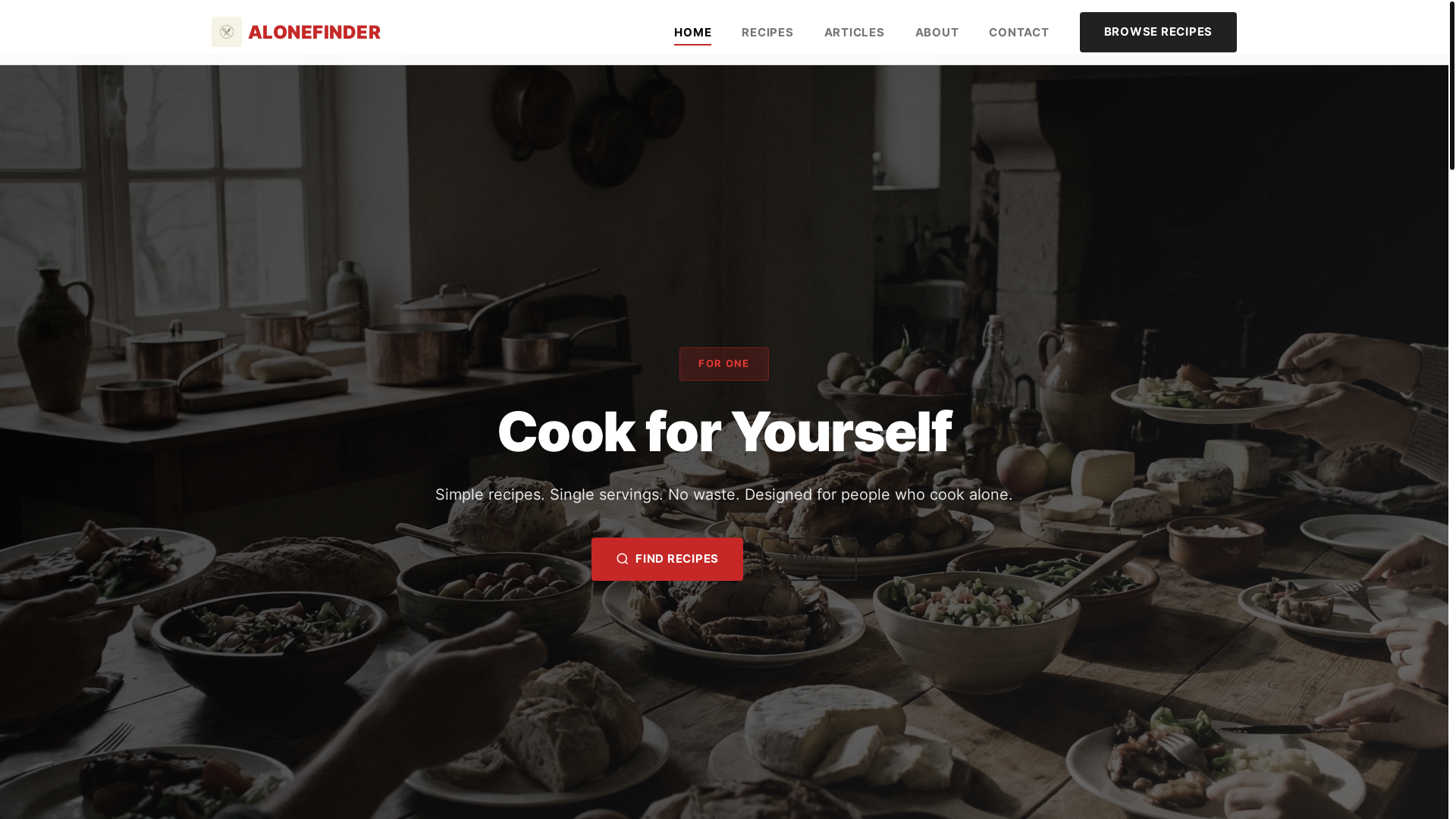website screenshot of https://alonefinder.pro/