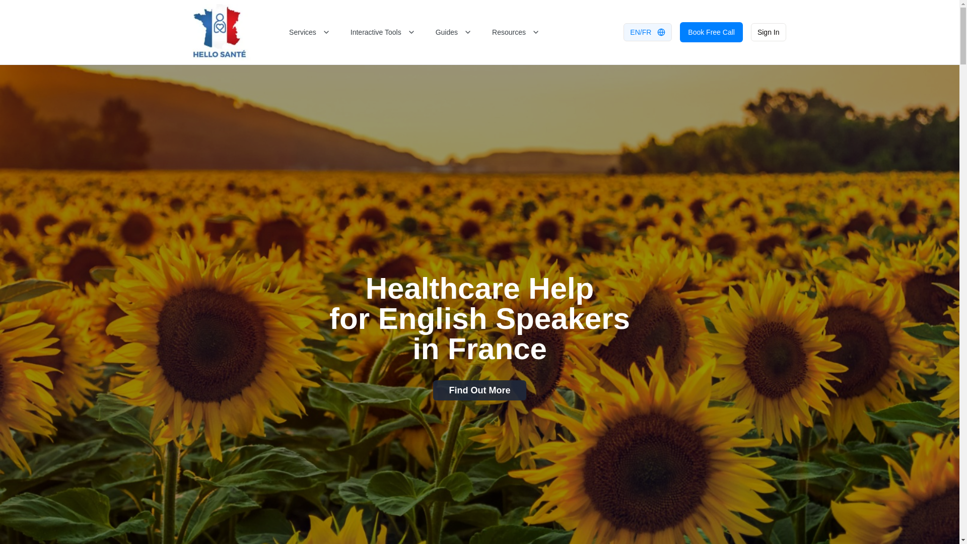 website screenshot of https://hellosante.net/