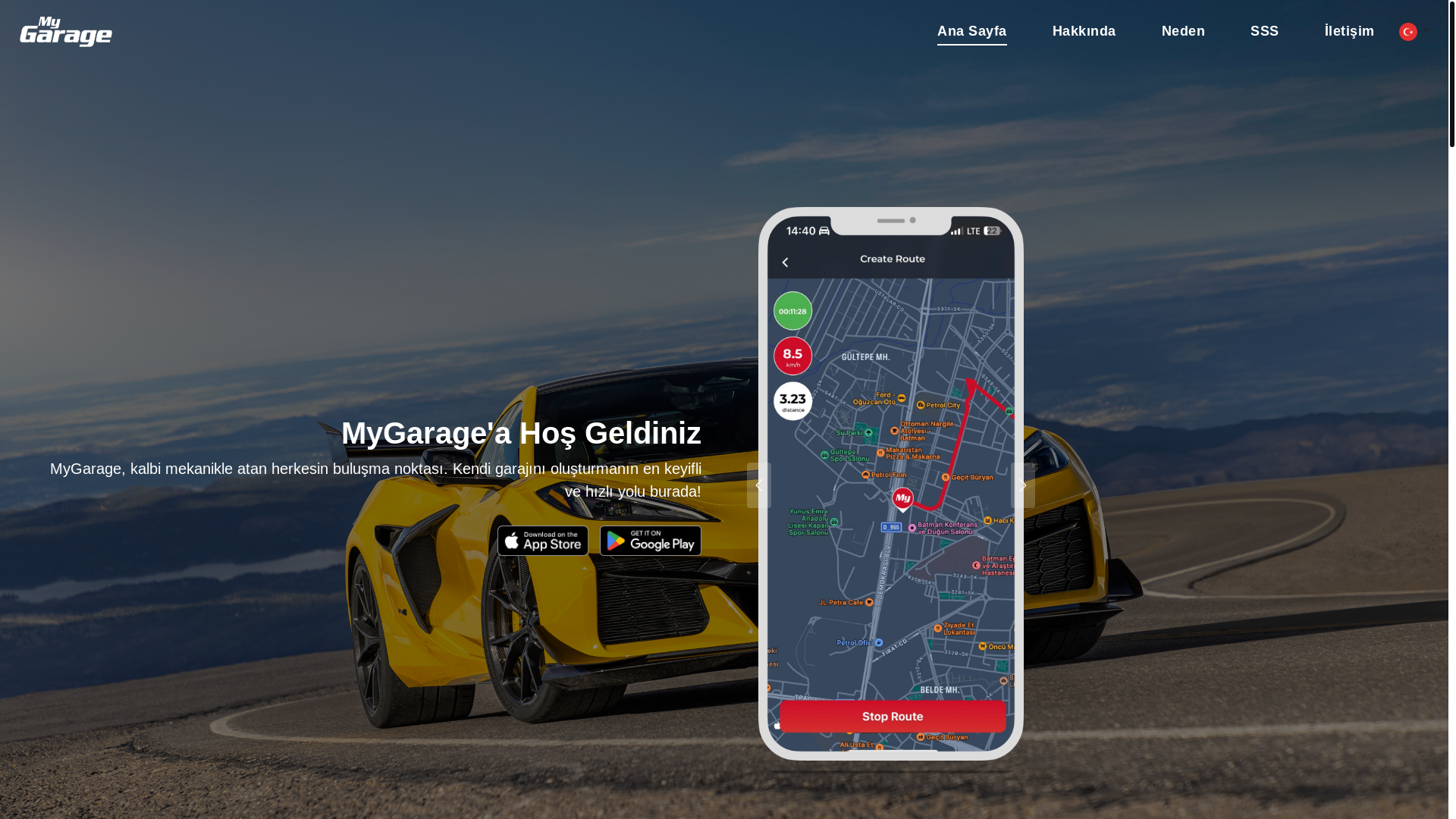website screenshot of https://mygarageglobal.com/