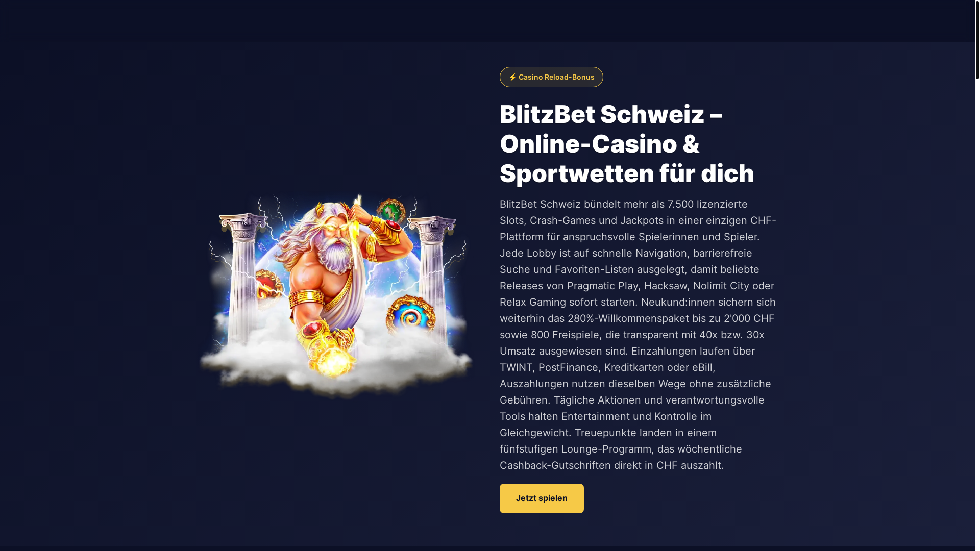 website screenshot of https://blitz-bet.ch/
