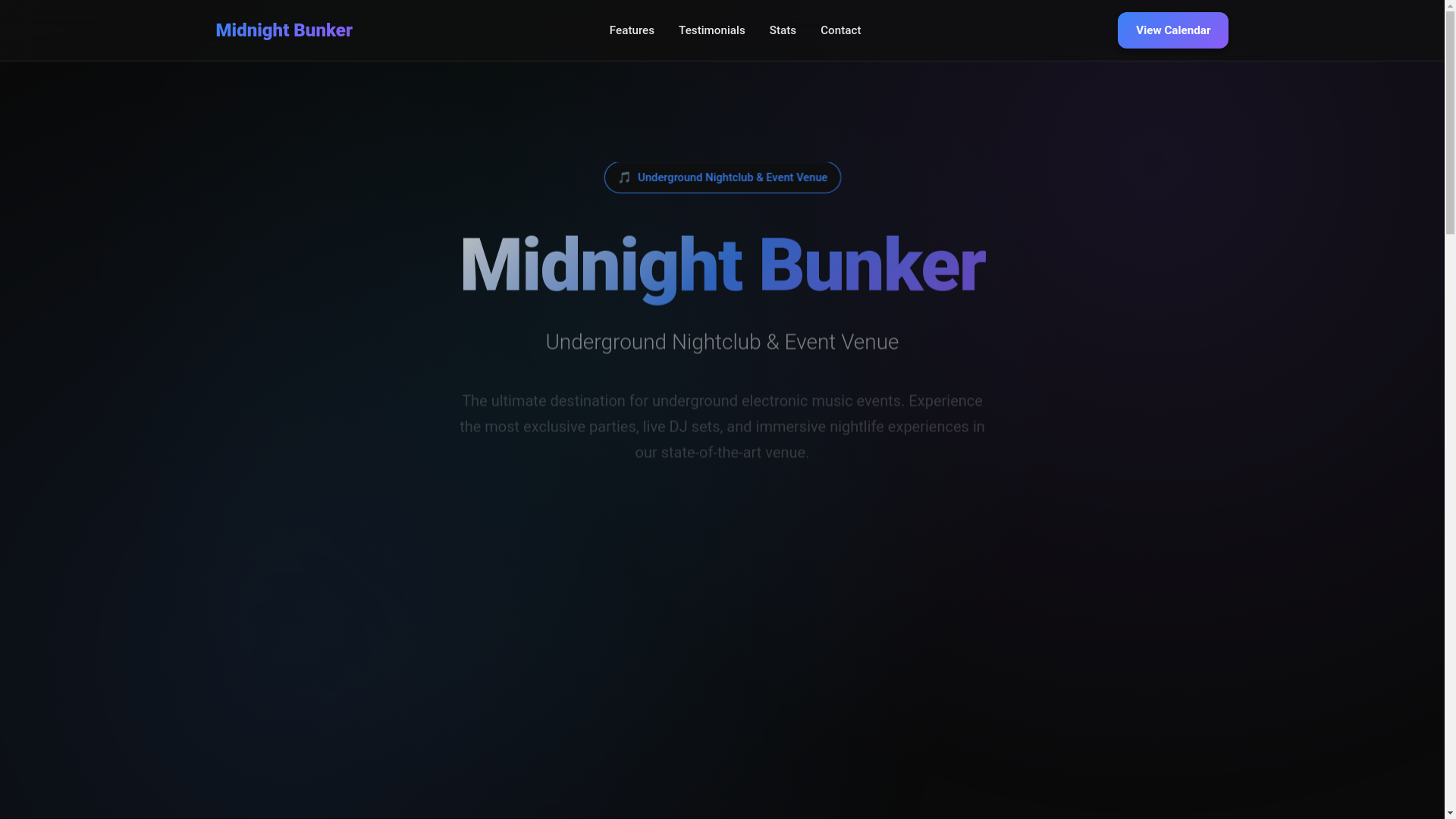 website screenshot of https://midnightbunker.xyz/