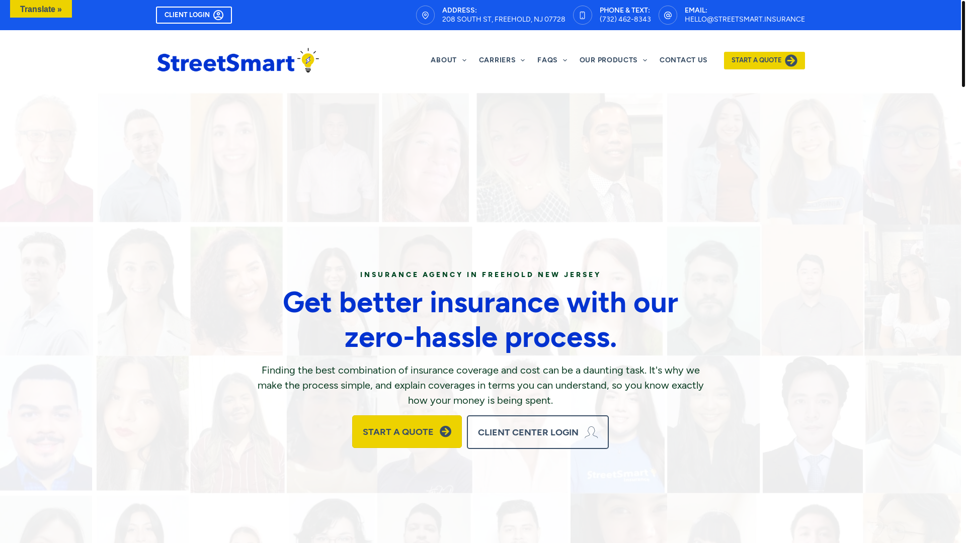 website screenshot of https://streetsmartquotes.com/
