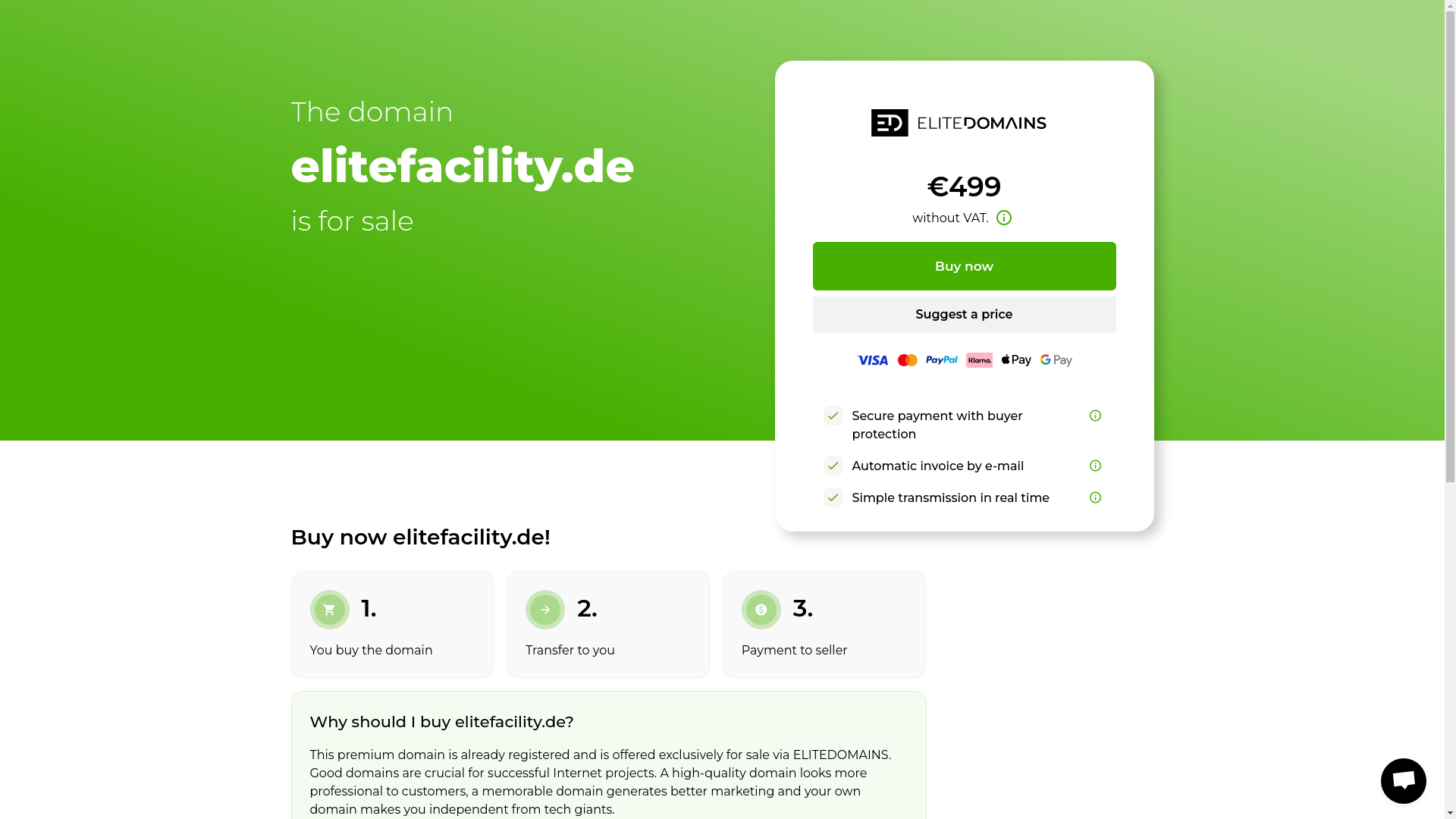 website screenshot of https://elitefacility.de/