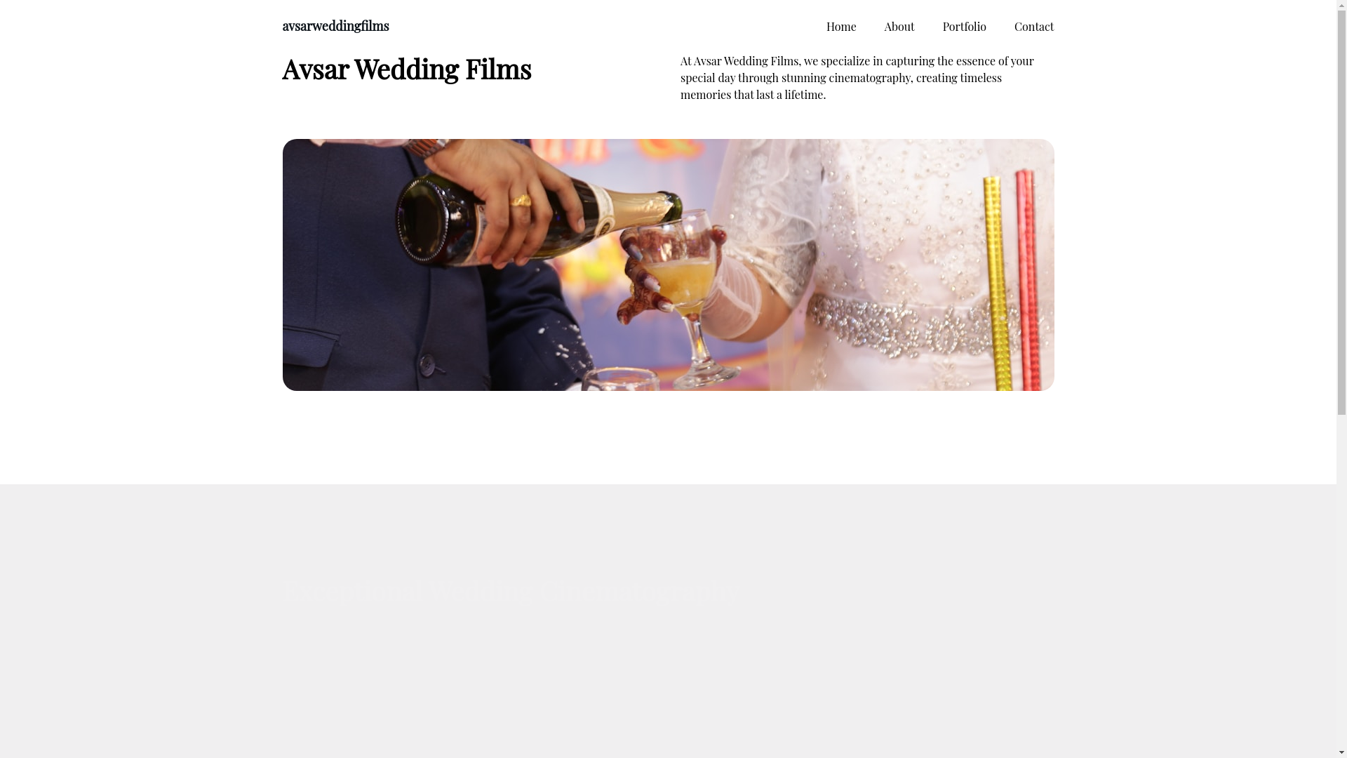 website screenshot of https://avsarweddingfilms.in/