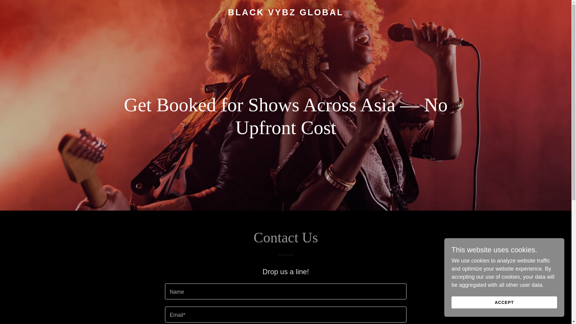 website screenshot of https://blackvybzglobal.com/