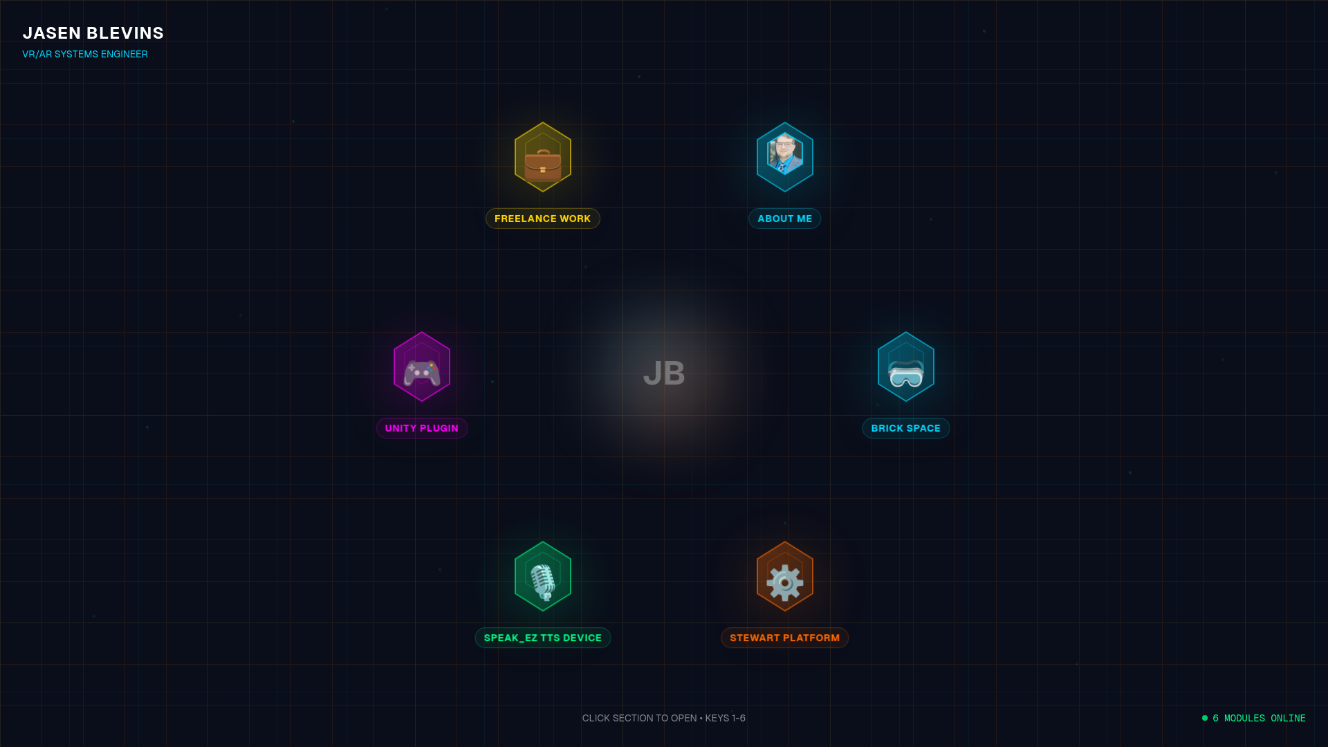 website screenshot of https://jasenblevins.dev/
