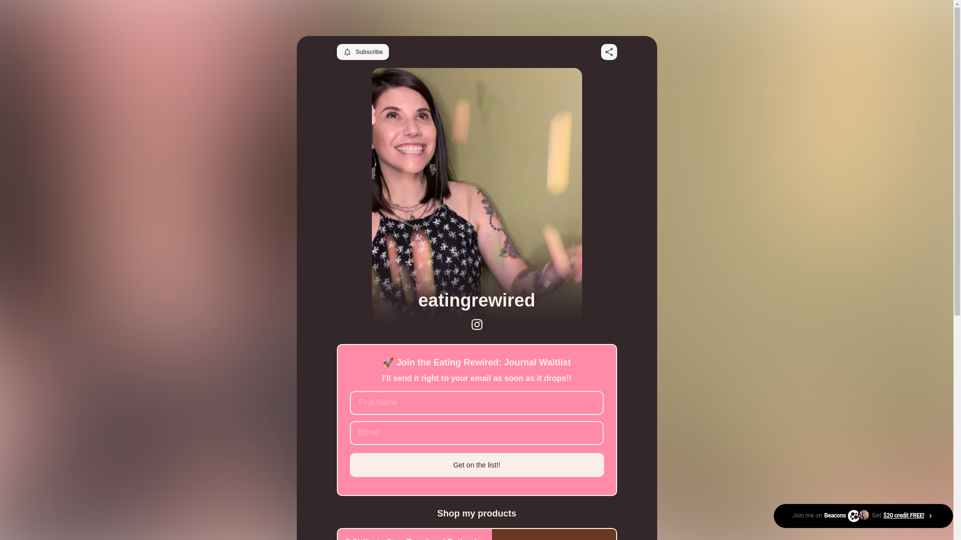 website screenshot of https://eatingrewired.com/