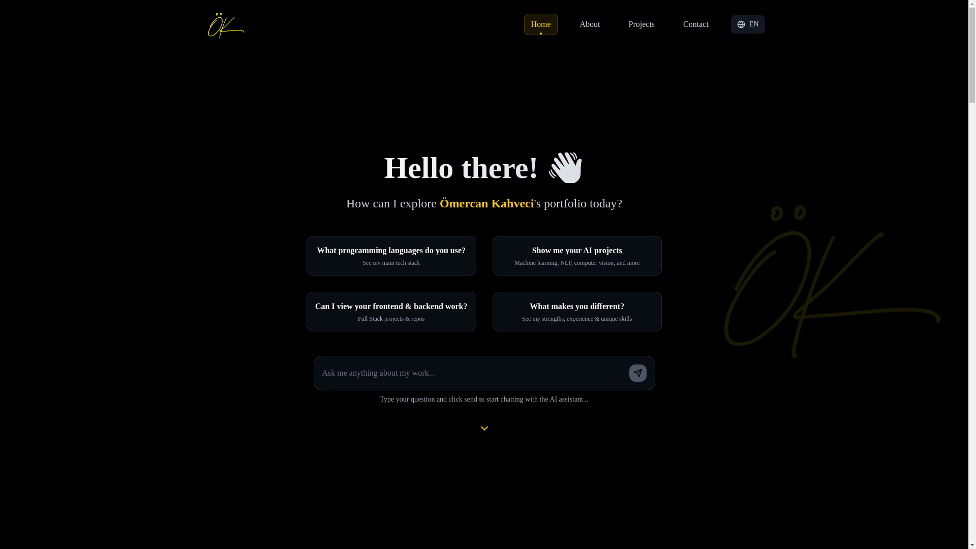 website screenshot of https://omercankahveci.com/