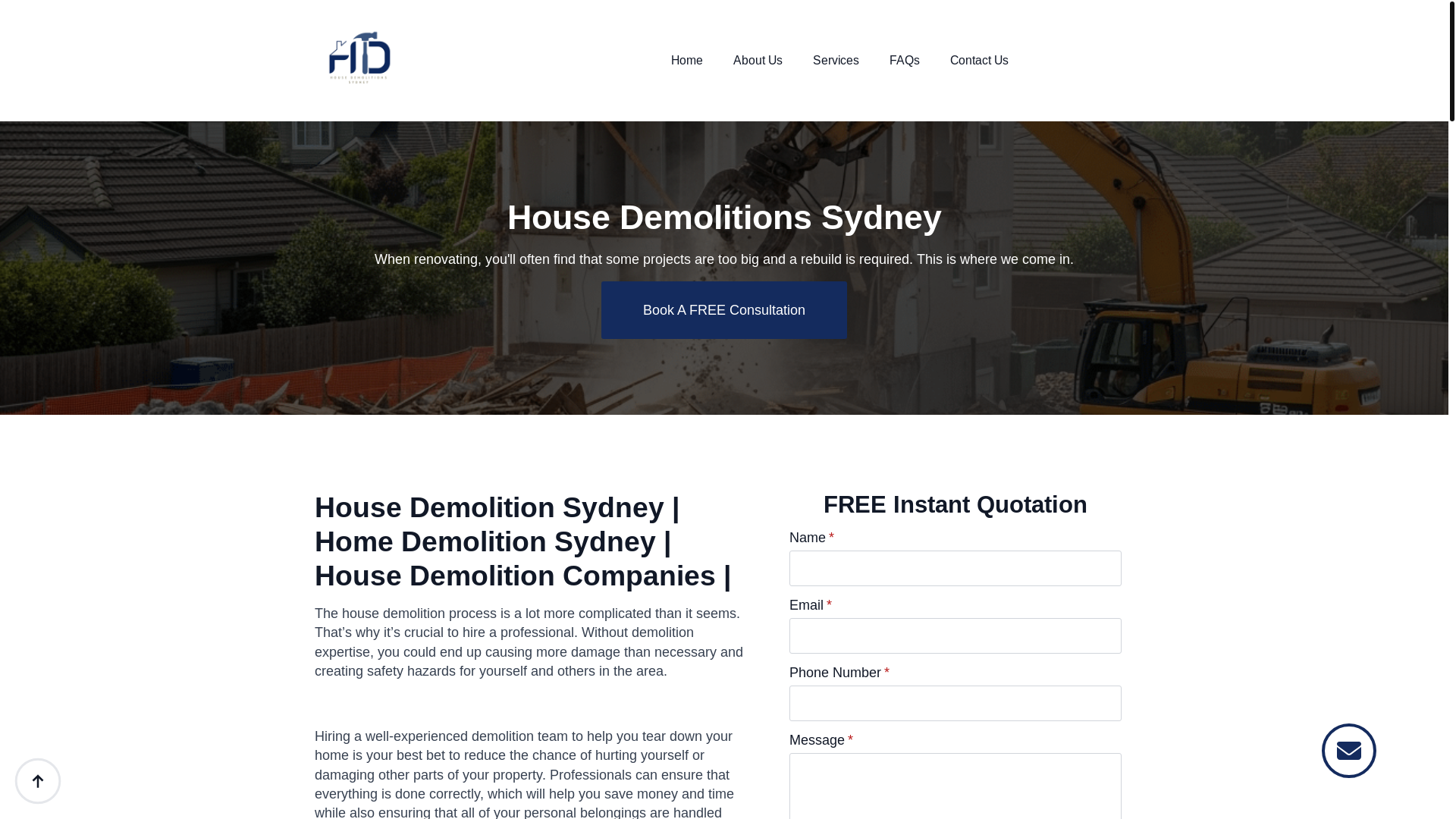 website screenshot of https://housedemolitions.com.au/