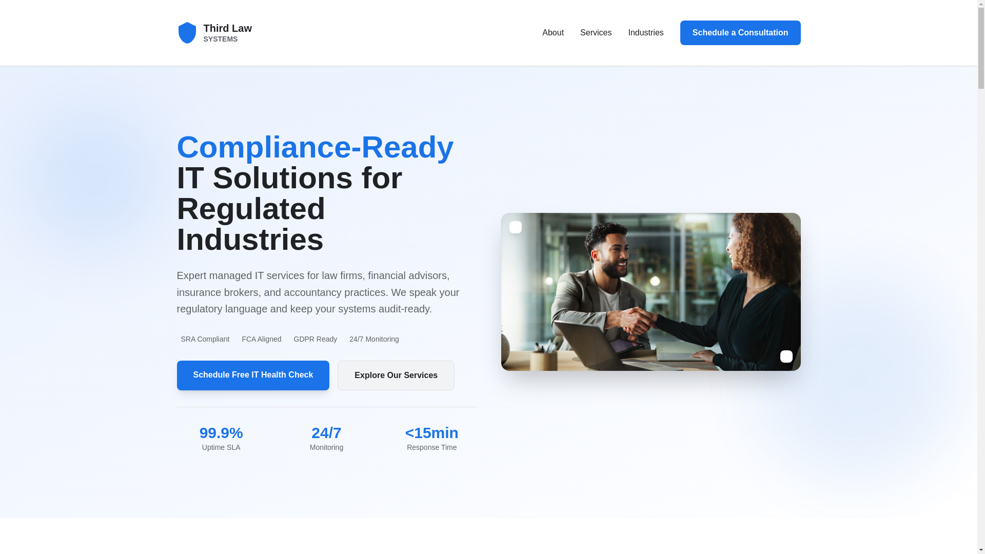 website screenshot of https://thirdlawsystems.co.uk/