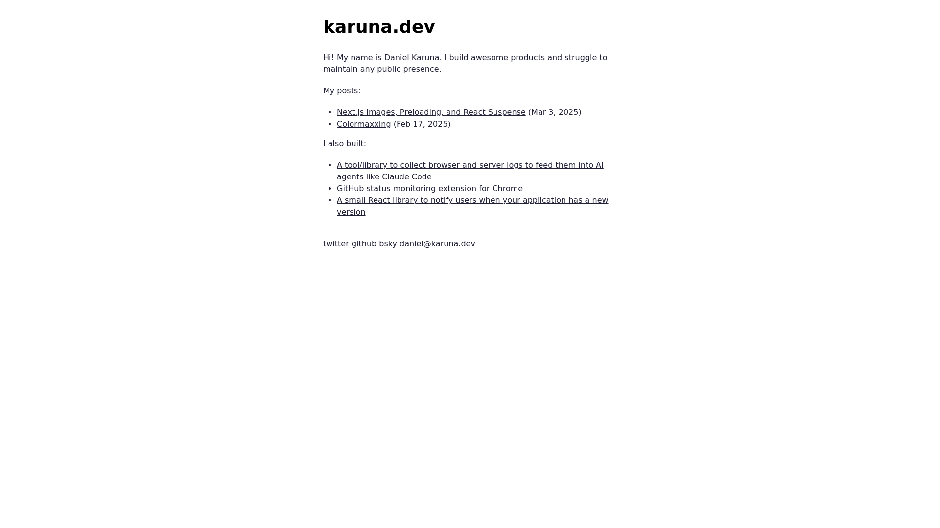website screenshot of https://karuna-dev.pages.dev/