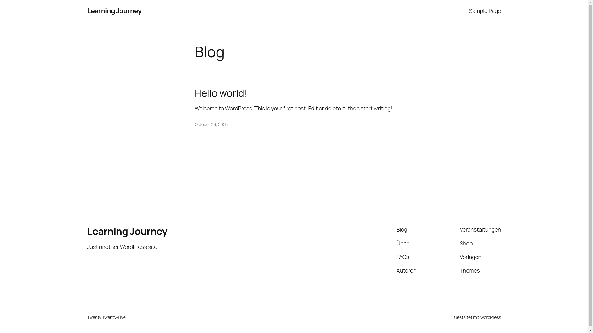 website screenshot of https://learning-journey.eu/