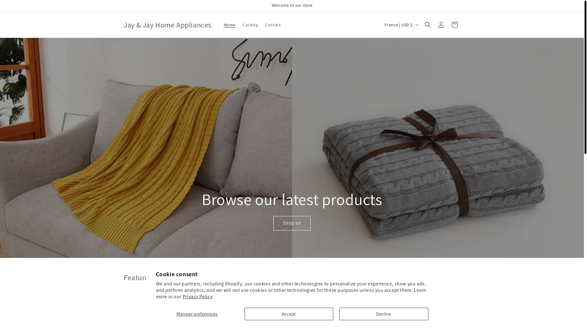 website screenshot of https://jayjayhomeappliances.com/