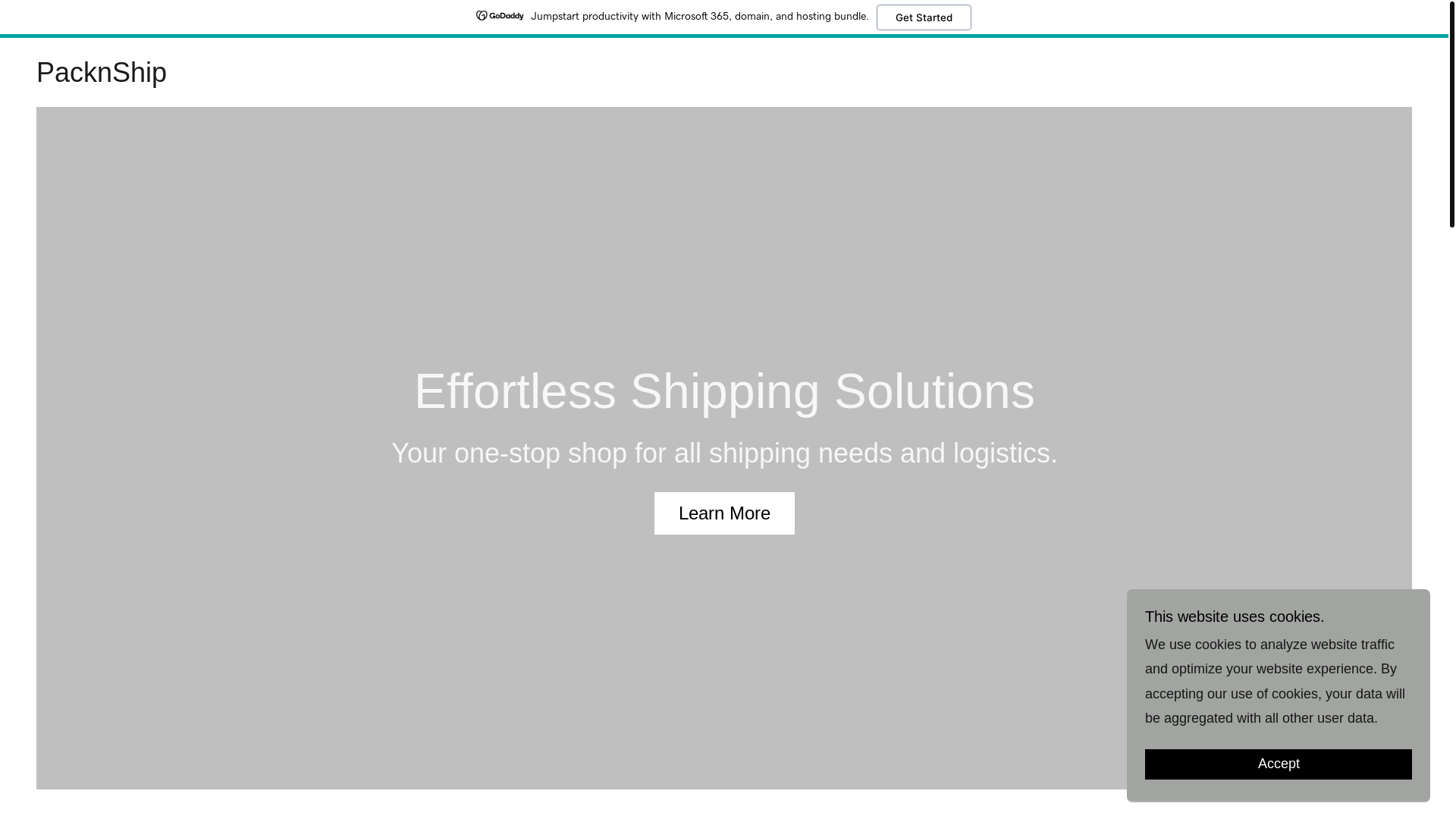 website screenshot of https://packnshiphub.com/