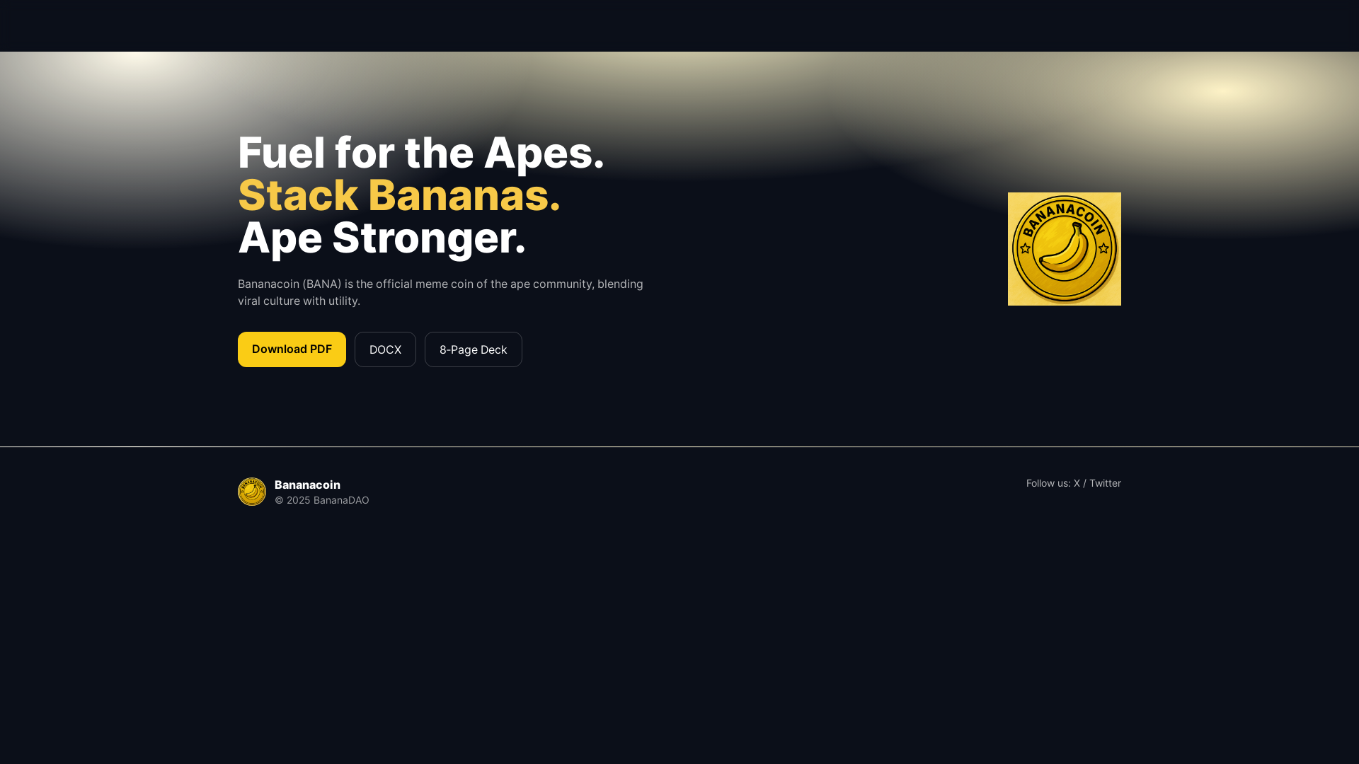 website screenshot of https://bananacoin.pages.dev/