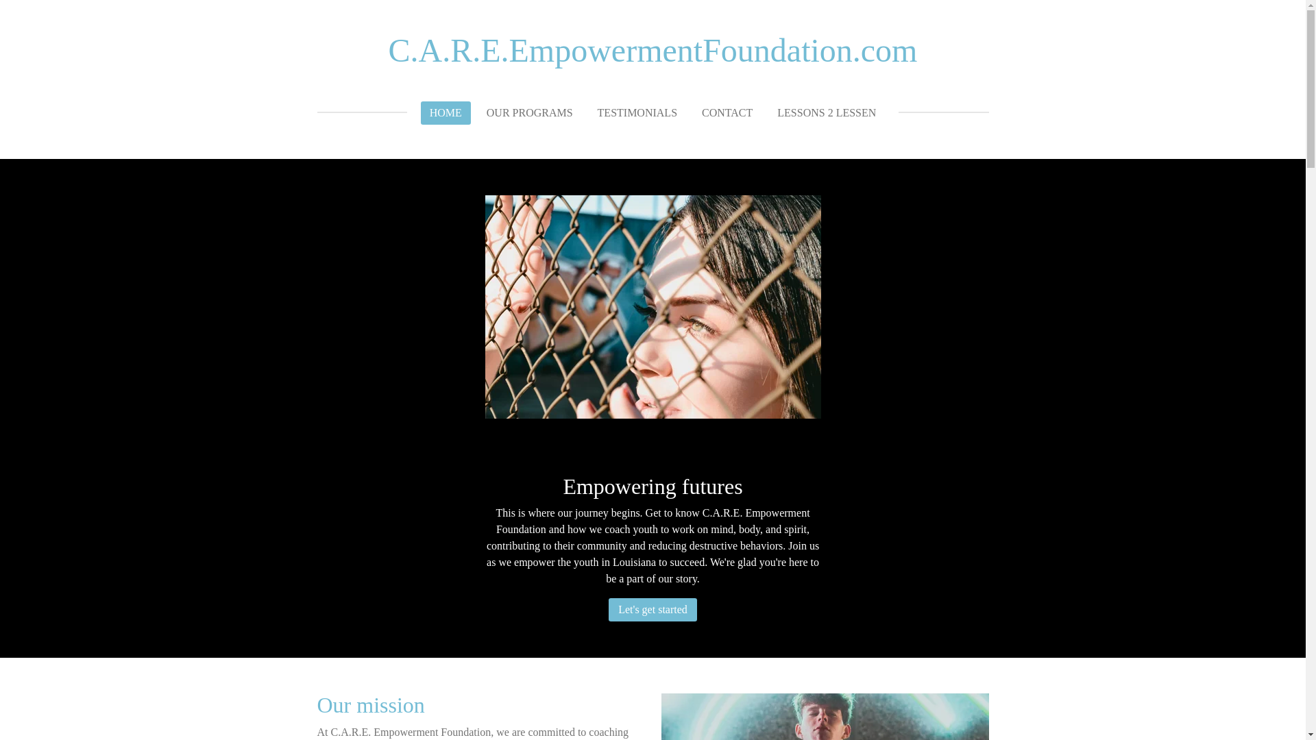 website screenshot of https://c-a-r-e-empowermentfoundation.org/