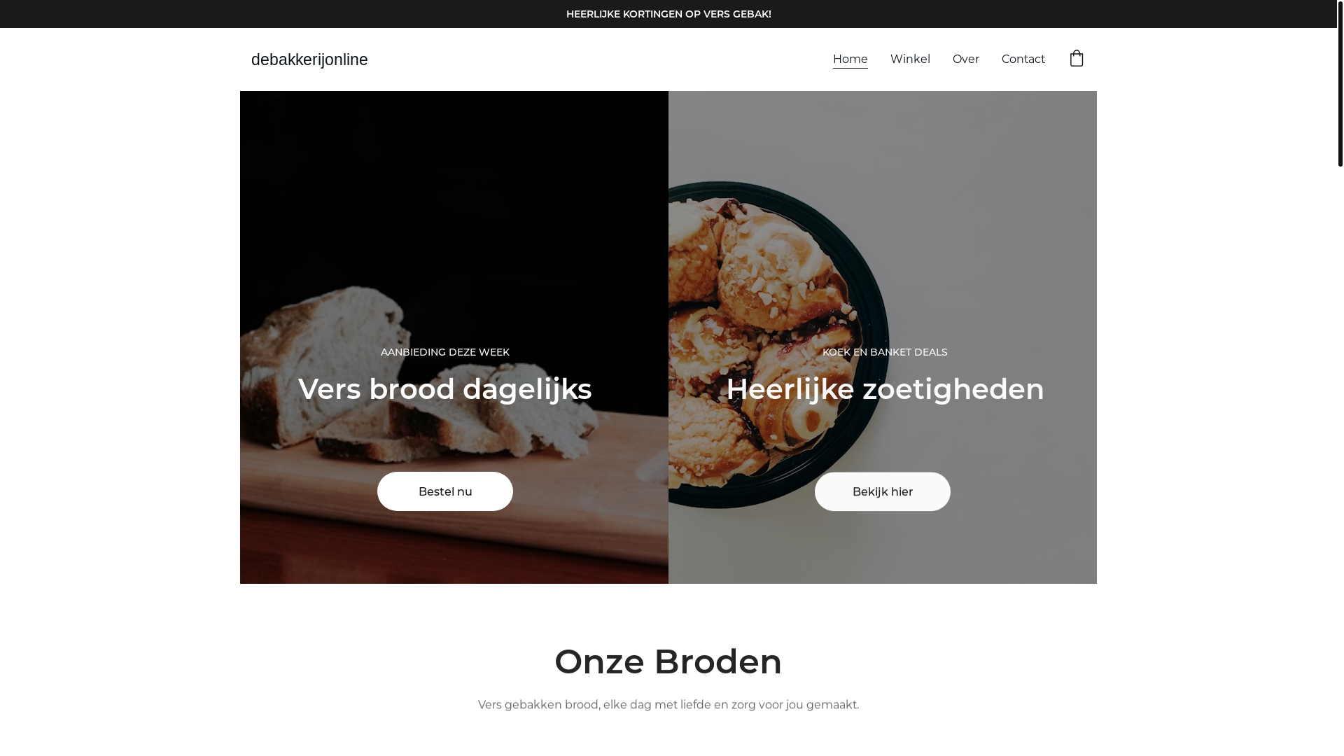 website screenshot of https://debakkerijonline.nl/