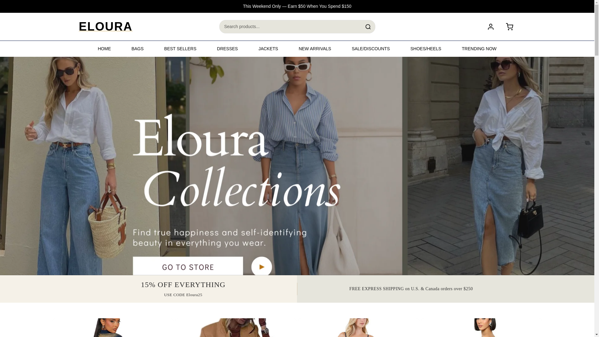 website screenshot of https://elouracollection.com/