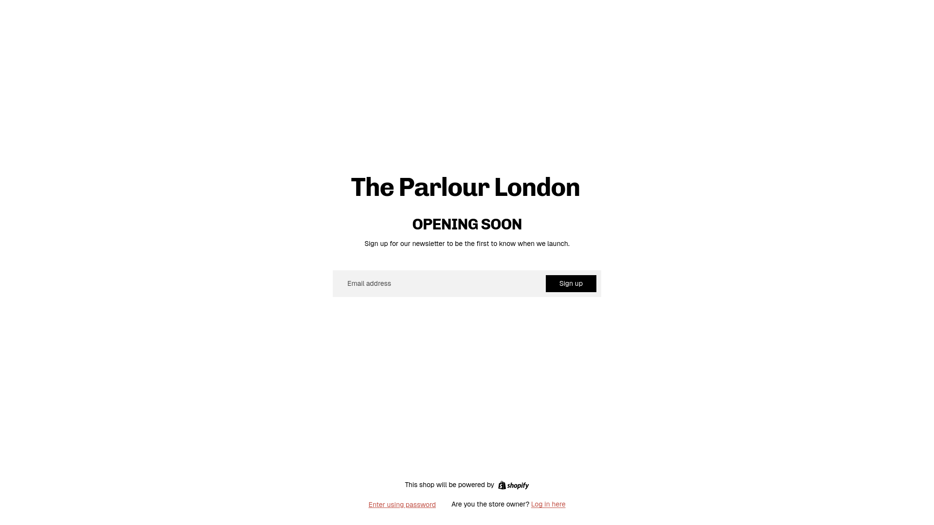 website screenshot of https://theparlourlondon.co.uk/