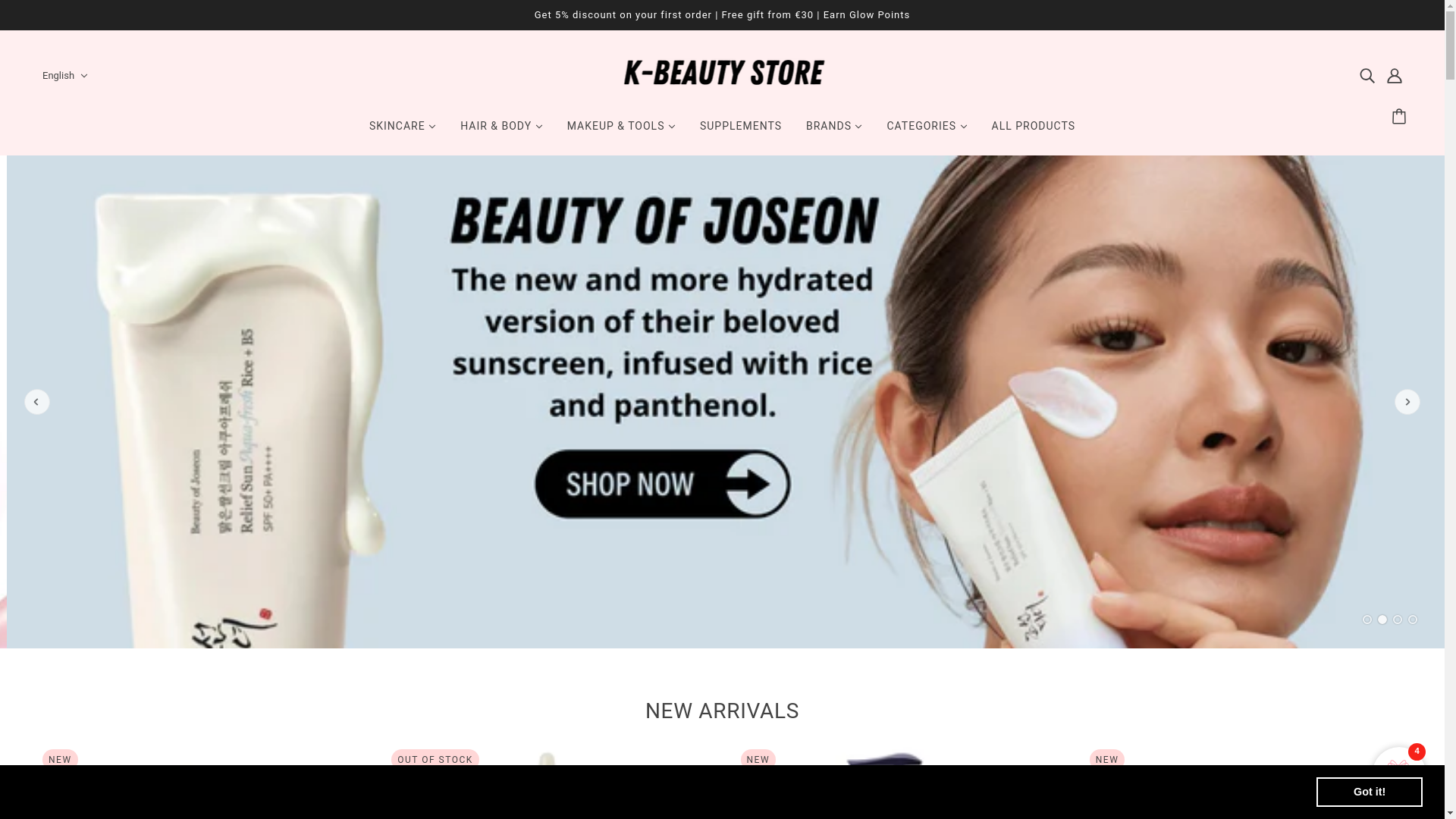 website screenshot of https://kbeautystore.com/