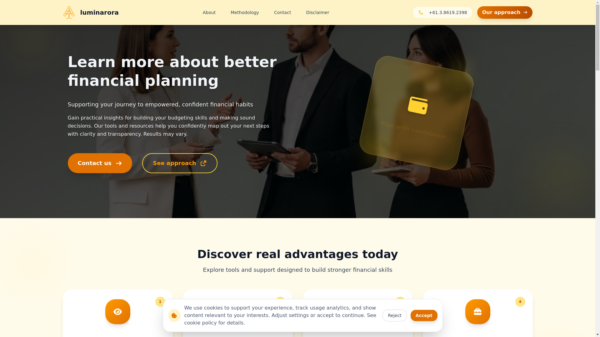 website screenshot of https://luminarora.com/