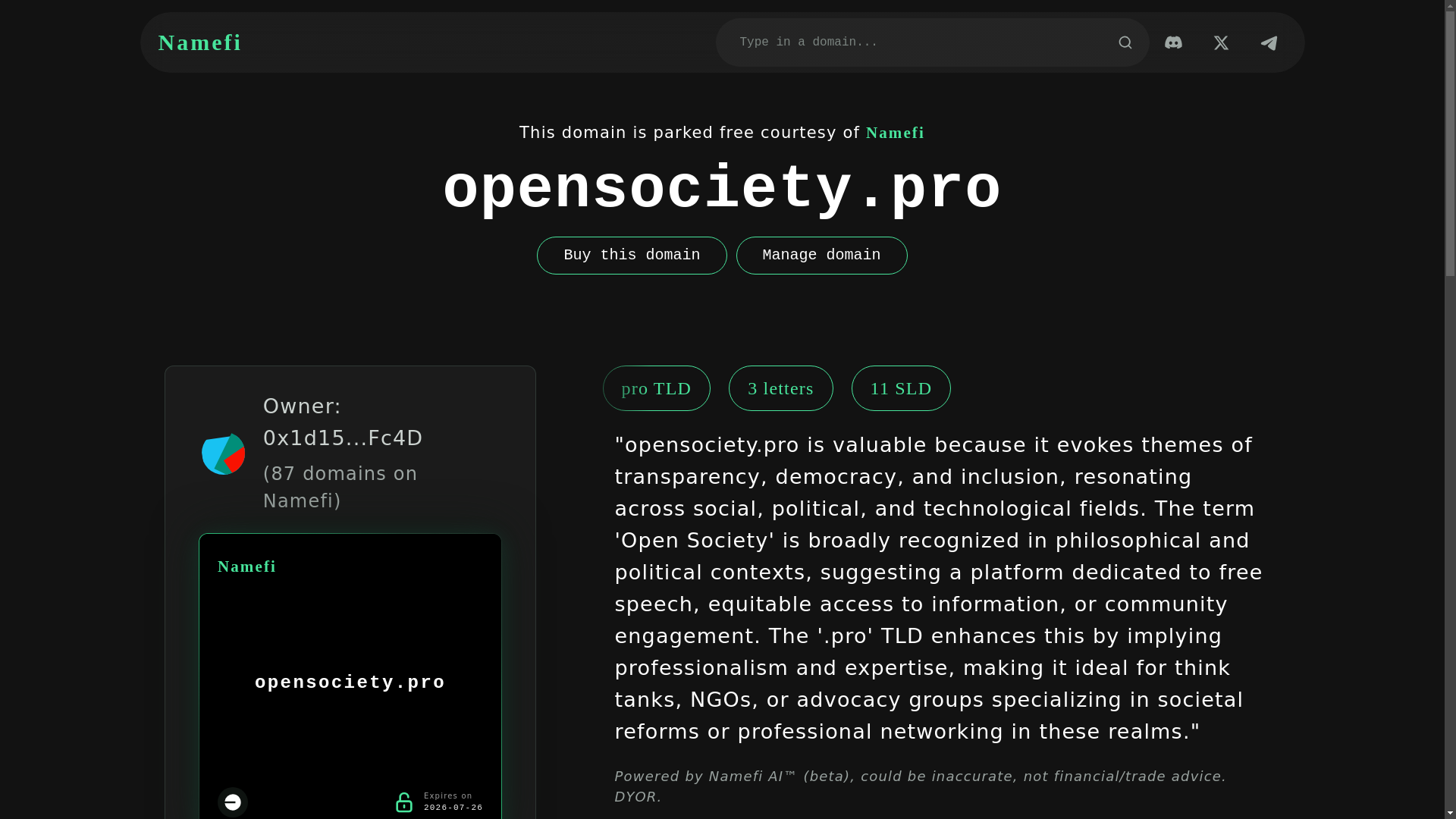 website screenshot of https://opensociety.pro/