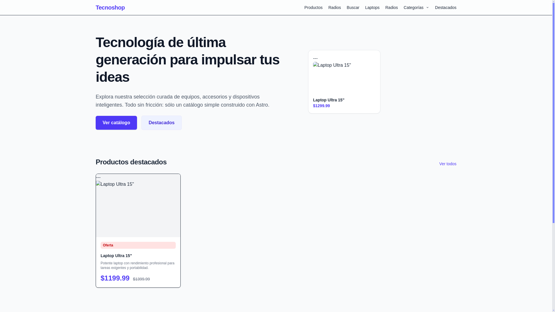 website screenshot of https://tecnoshopastro.pages.dev/