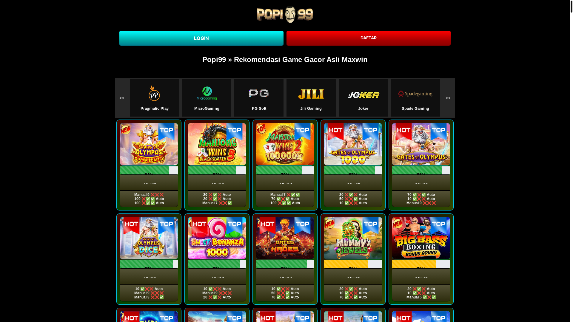website screenshot of https://gamepopi99ini.com/