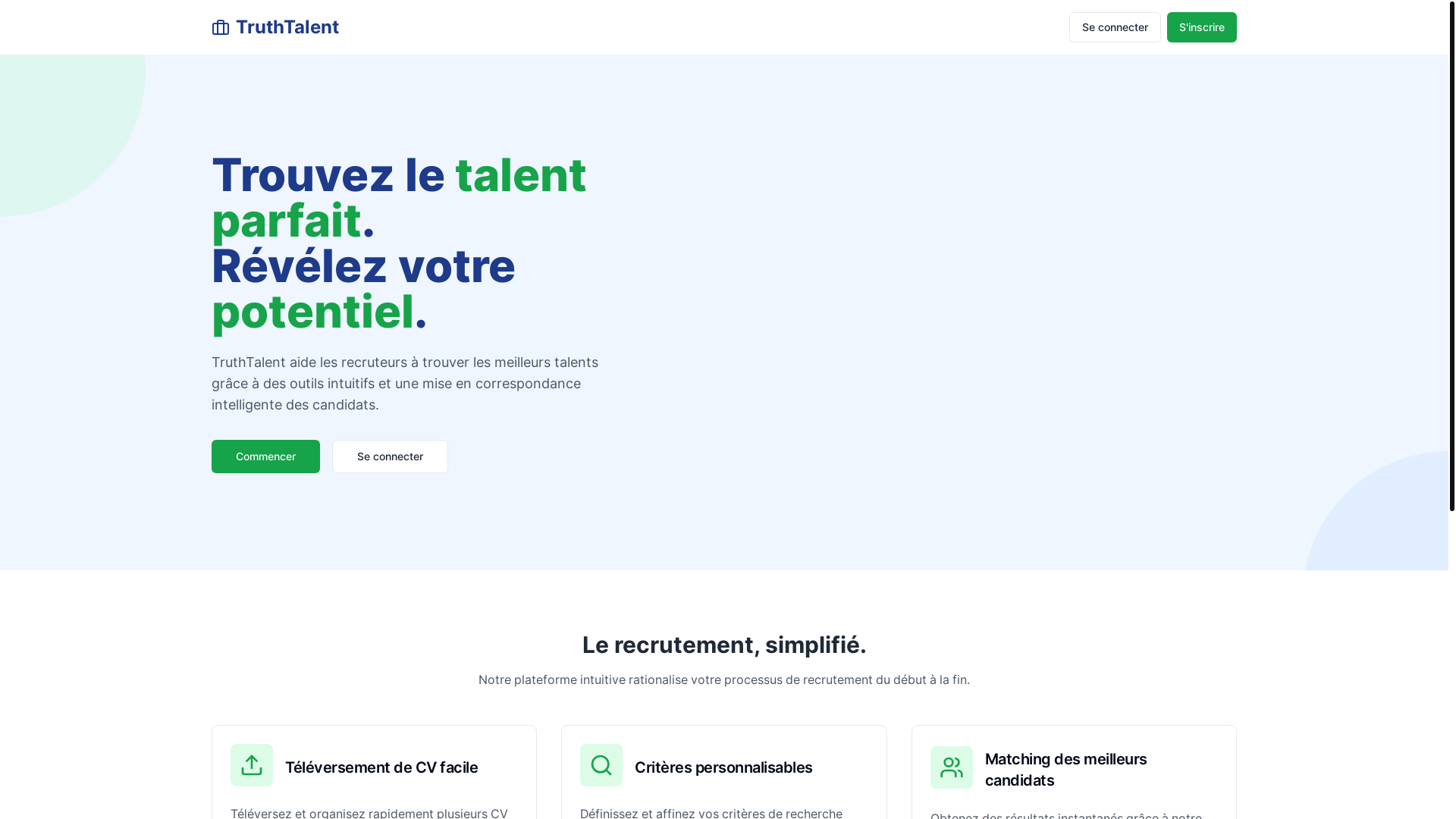 website screenshot of https://truthtalent.online/