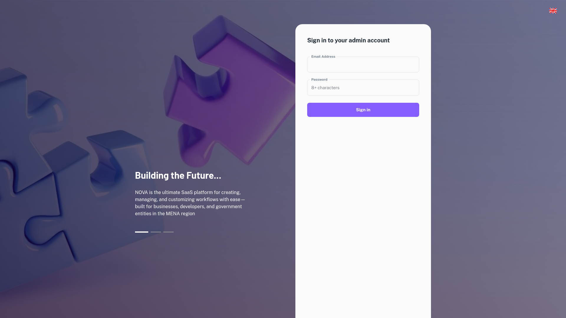 website screenshot of https://nova-admin-prod.pages.dev/