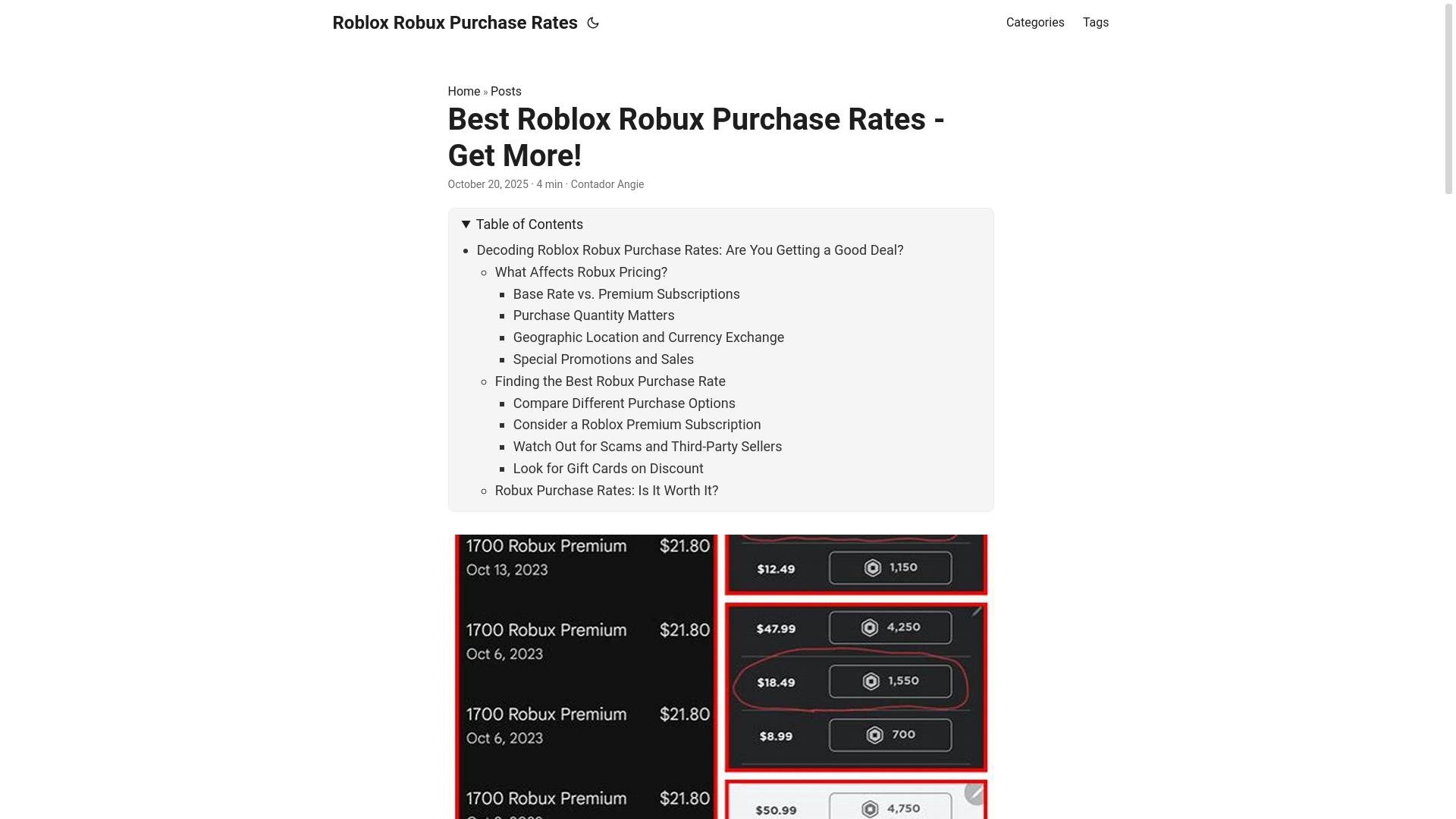 website screenshot of https://roblox-robux-purchase-rates.pages.dev/