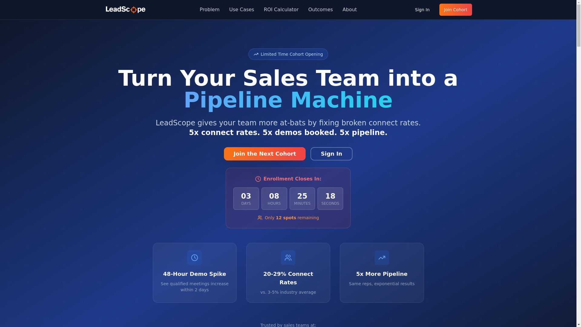 website screenshot of https://weareleadscope.com/