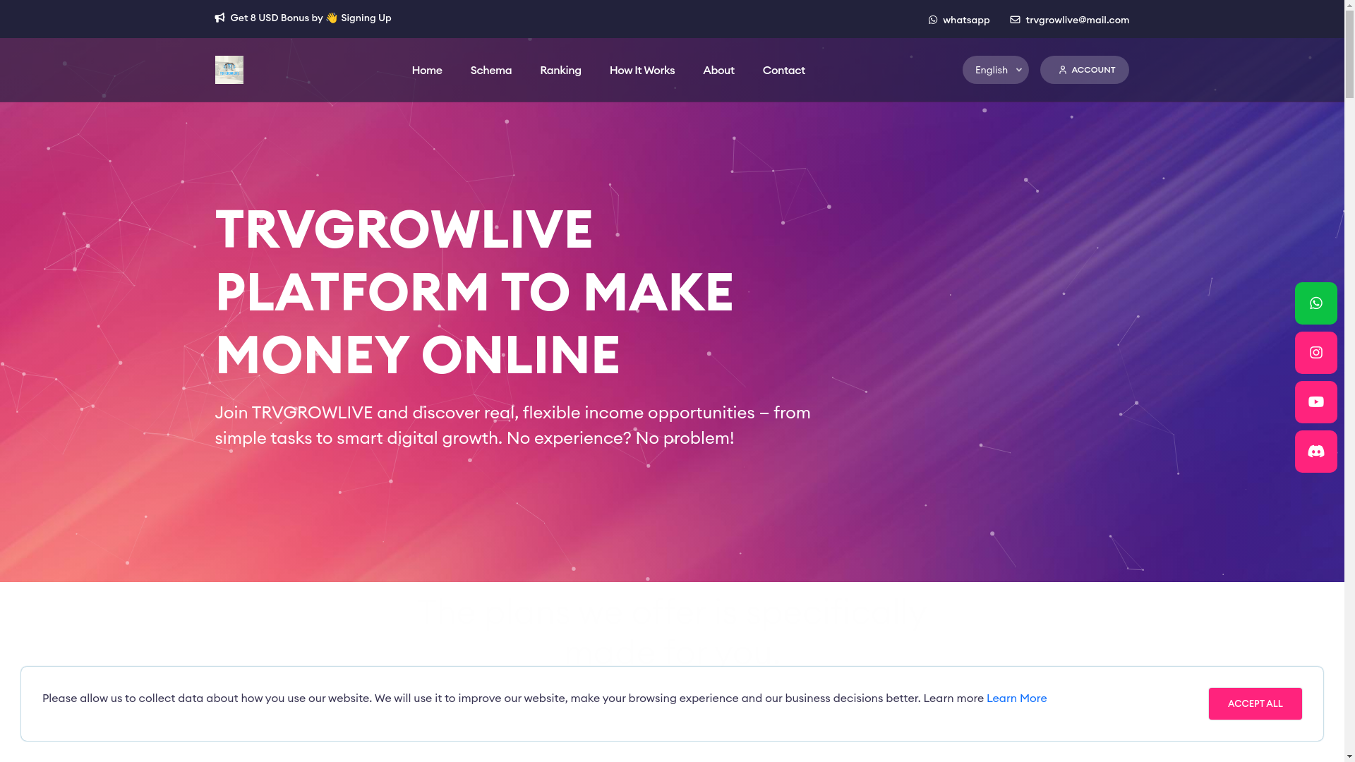 website screenshot of https://txvgrow-live.online/