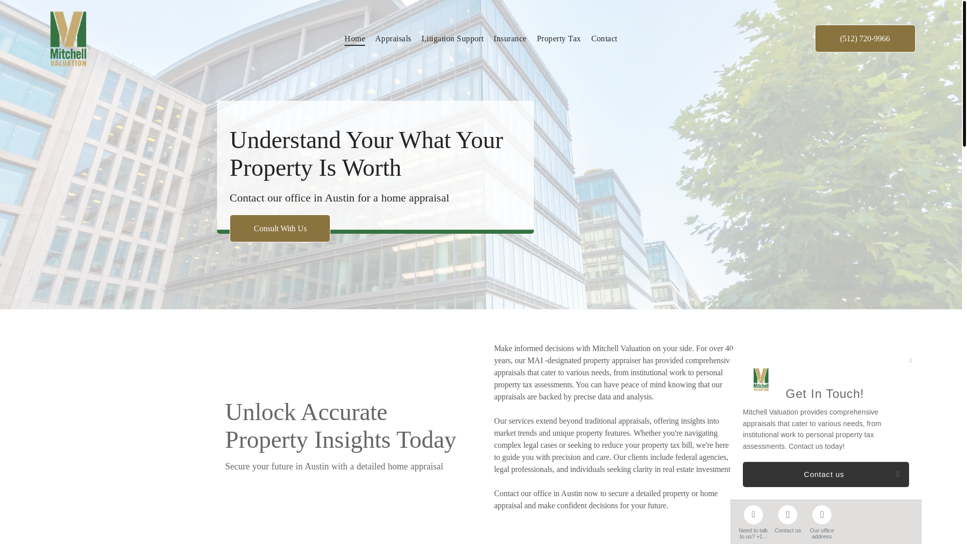 website screenshot of https://mitchell-valuation.com/