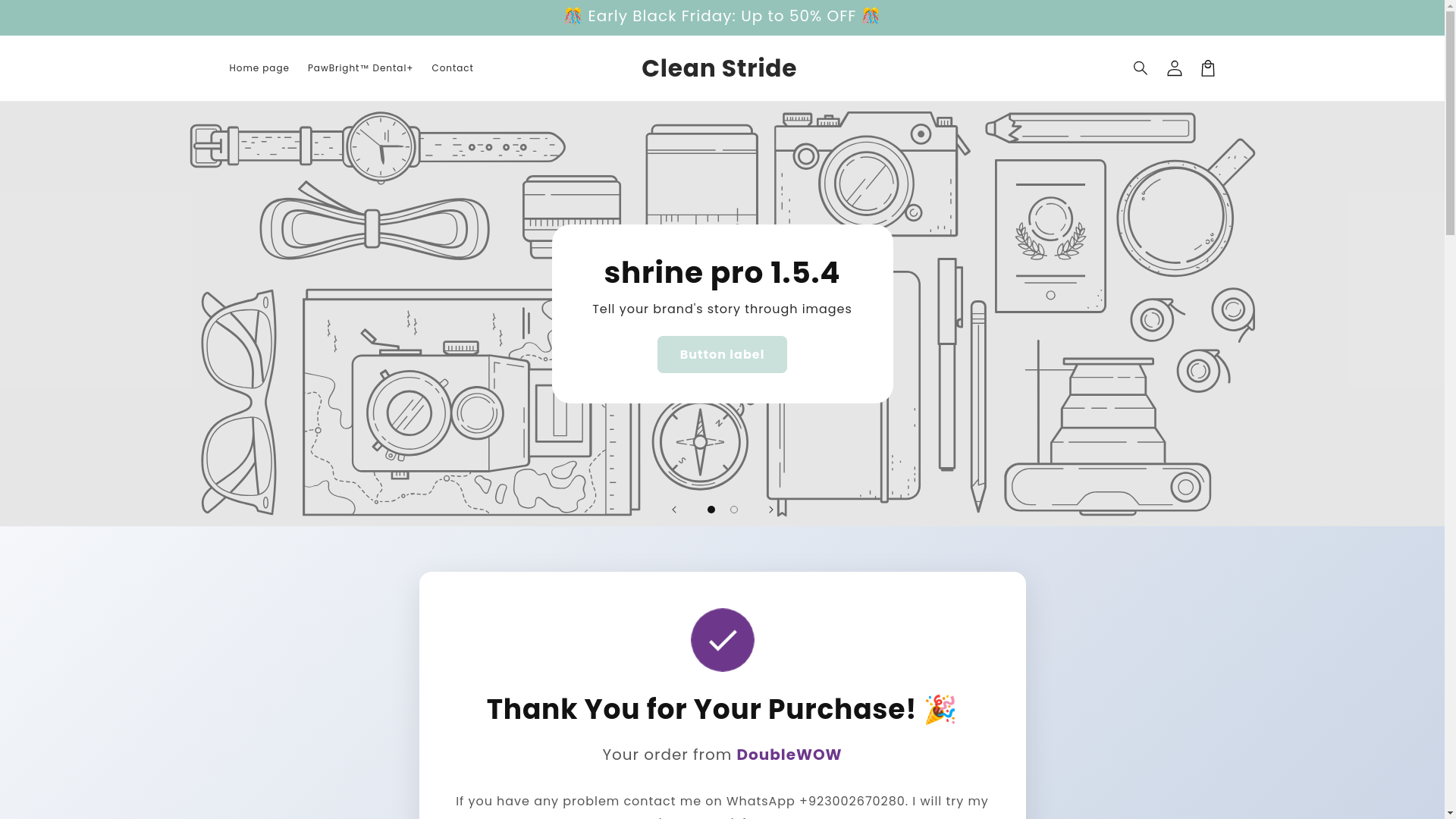 website screenshot of https://cleanstride.store/
