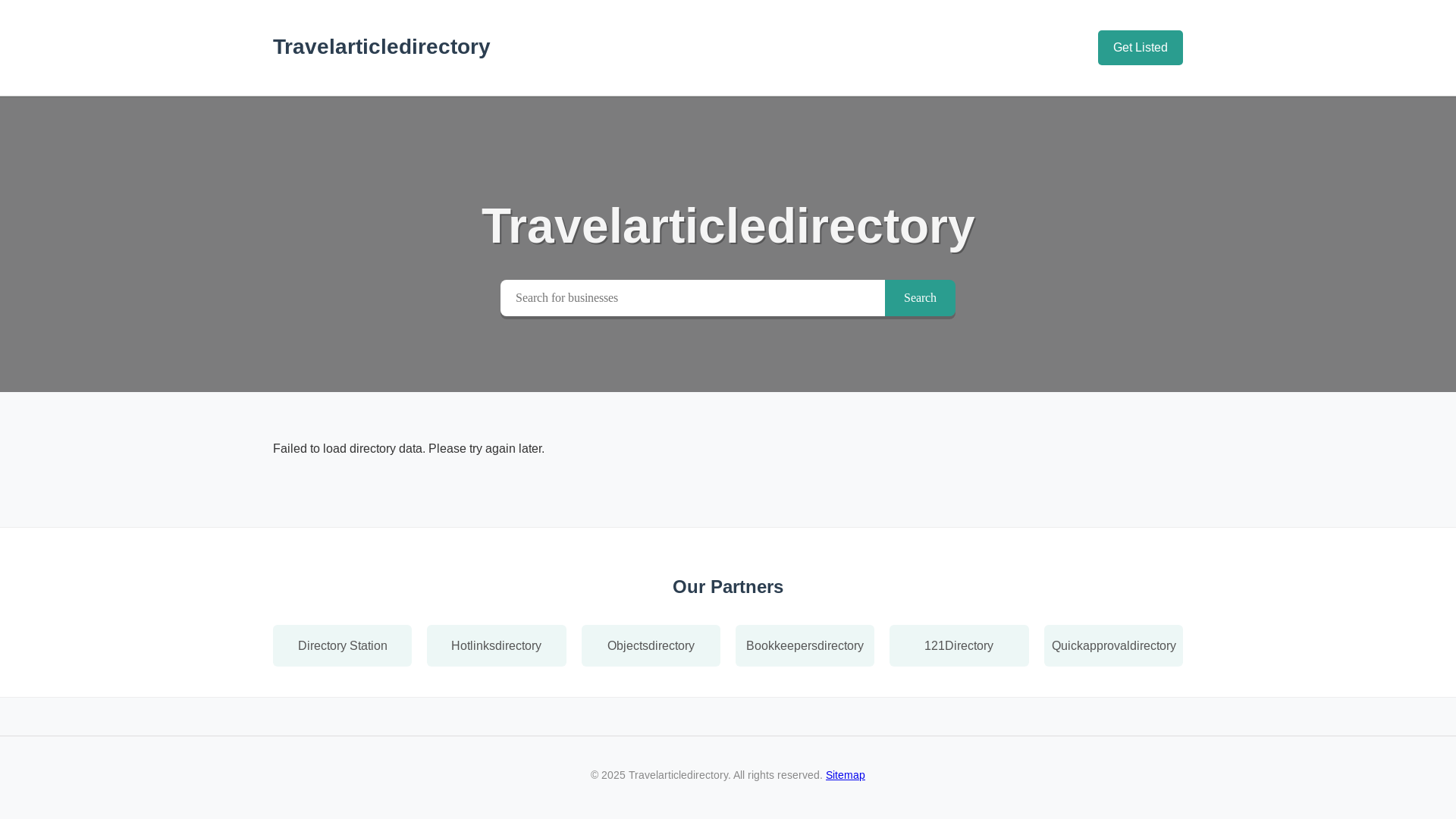 website screenshot of https://travelarticledirectory.pages.dev/