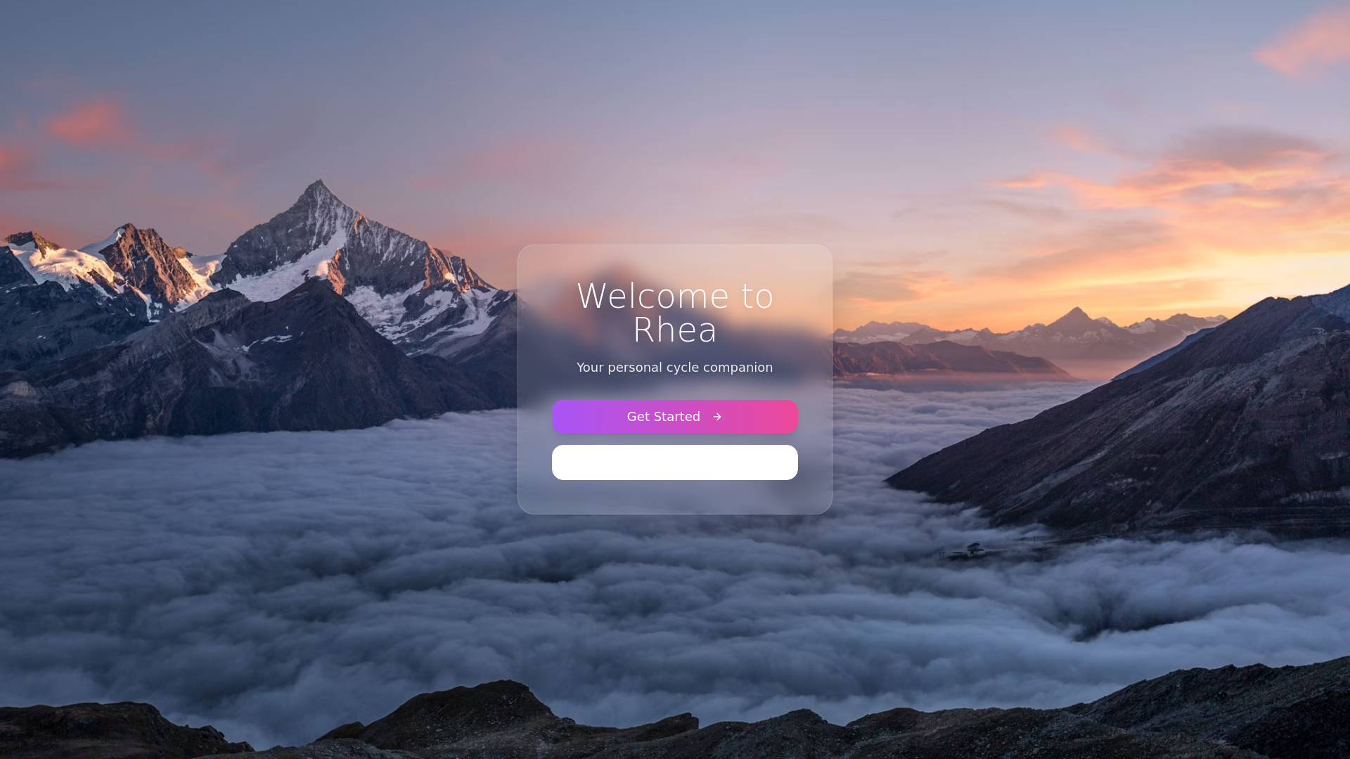 website screenshot of https://rheacycle.app/