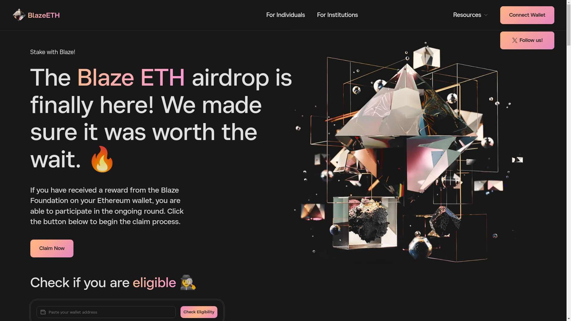 website screenshot of https://earn-blaze.net/
