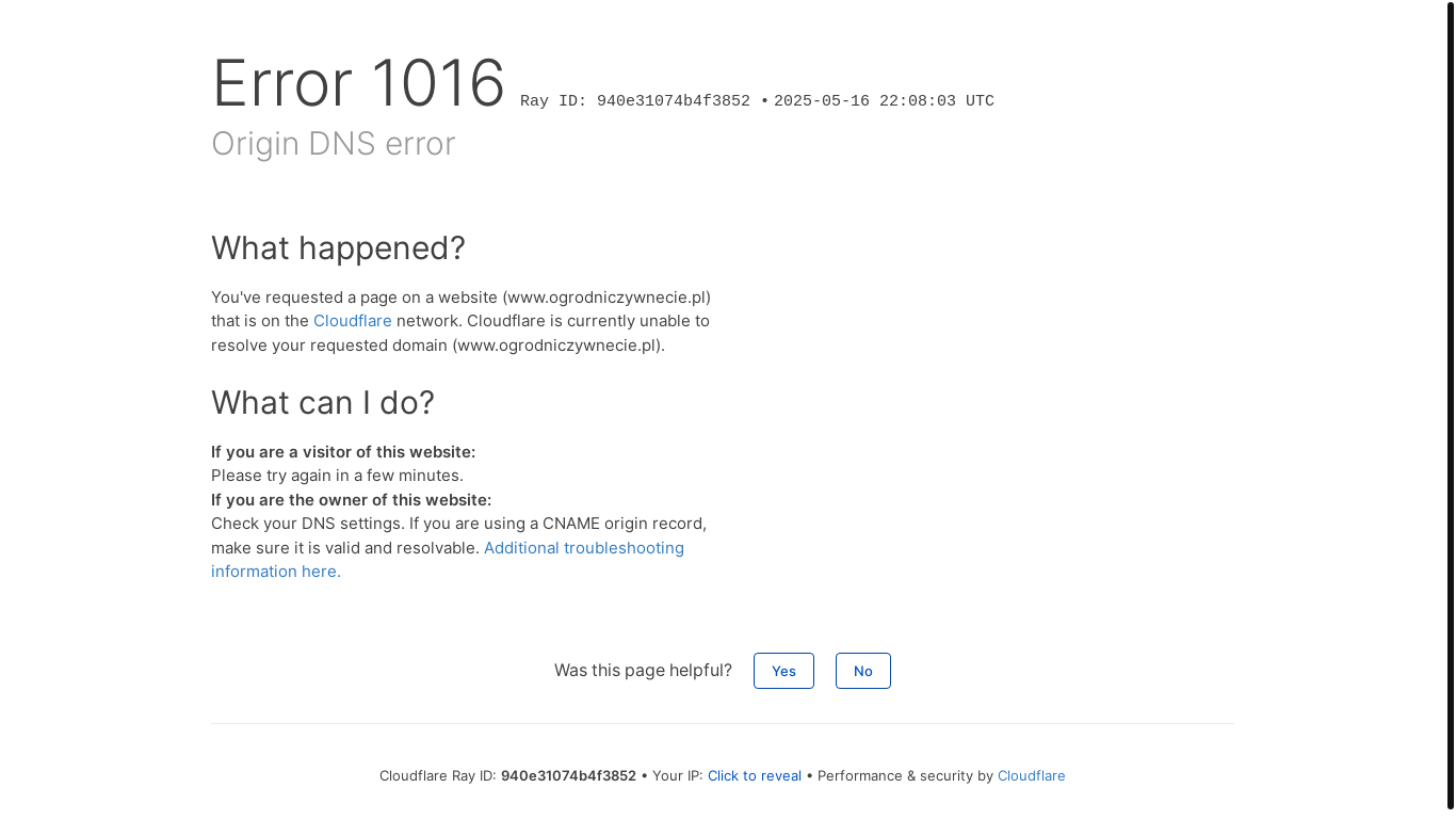 website screenshot of https://www.ogrodniczywnecie.pl/