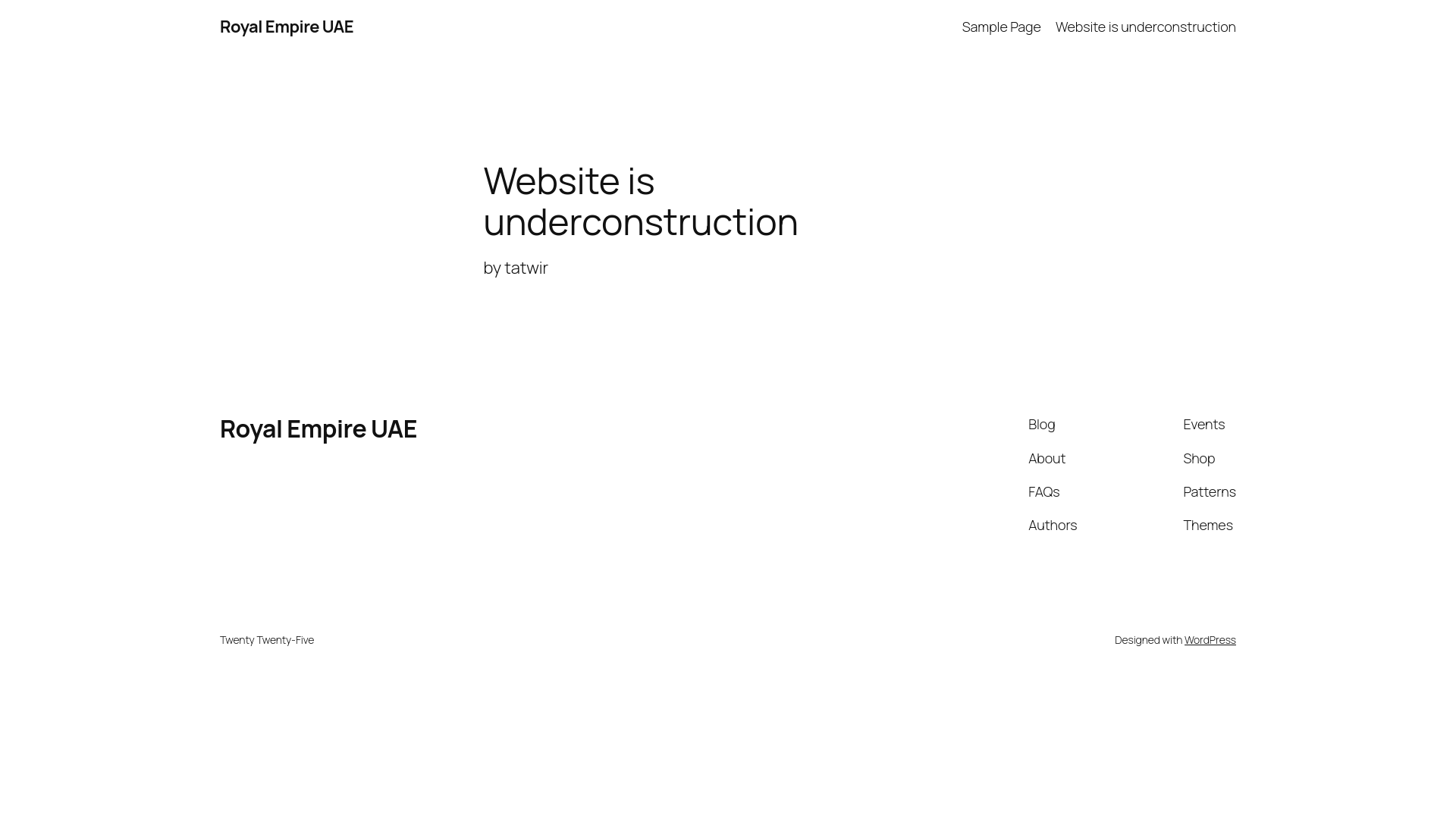 website screenshot of https://royalempireuae.com/