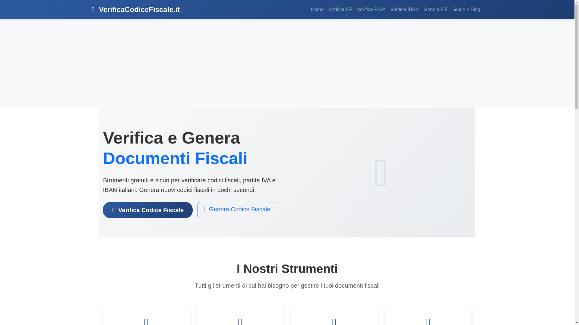 website screenshot of https://verificacodicefiscale.com/