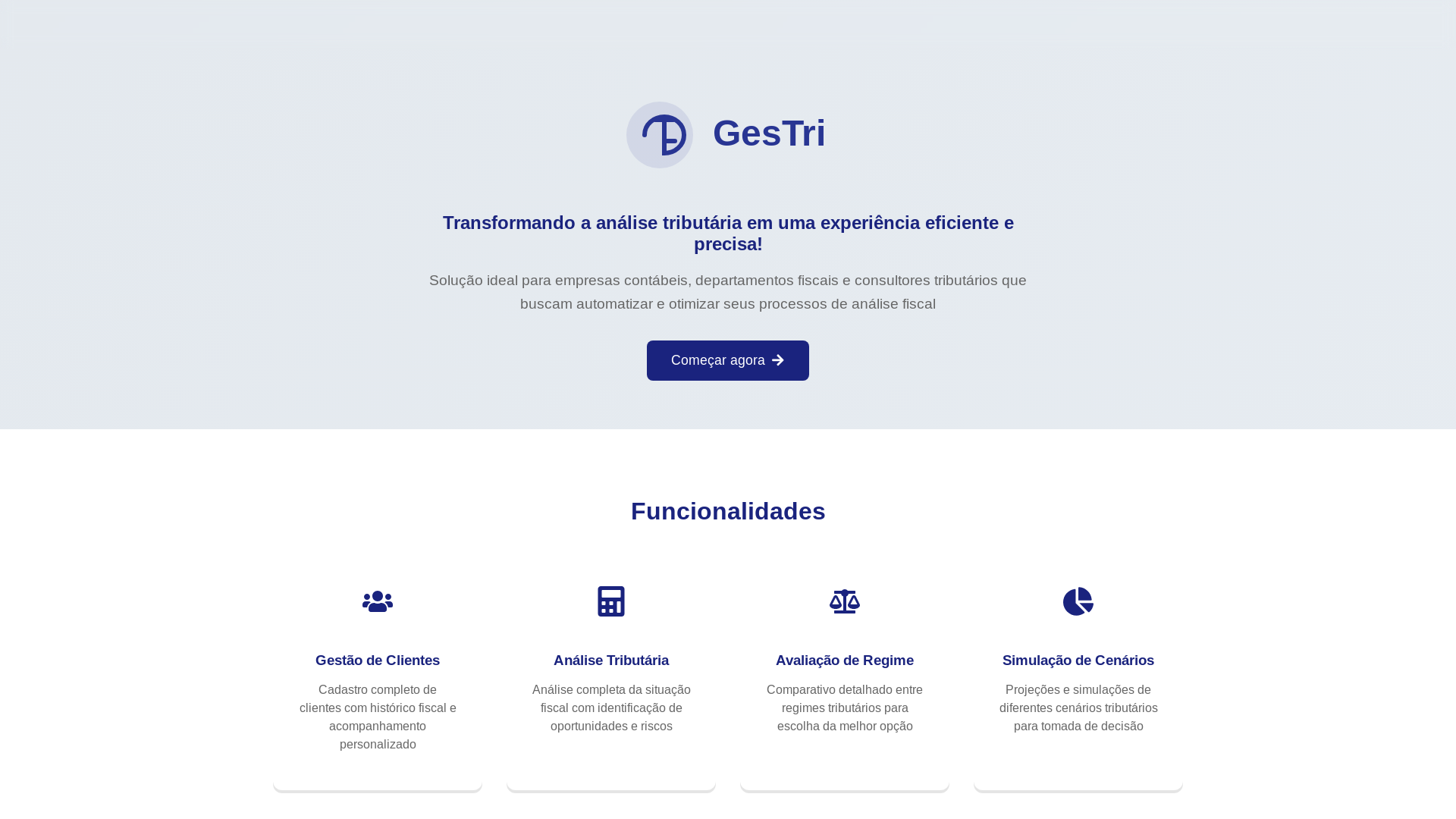 website screenshot of https://analise-tributaria-frontend-ayn.pages.dev/