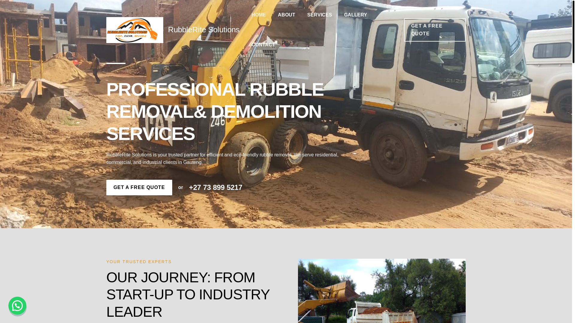 website screenshot of https://rubbleritesolution.co.za/
