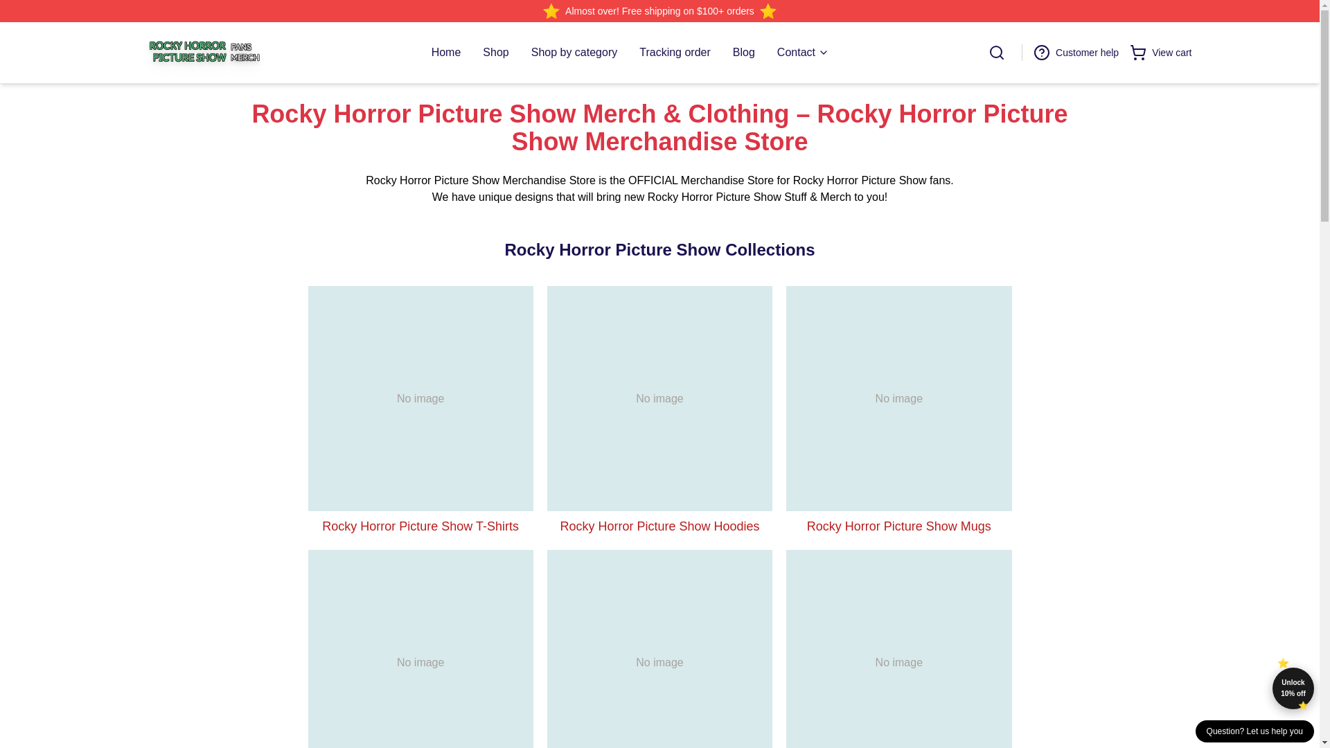 website screenshot of https://rockyhorrorpictureshow.shop/
