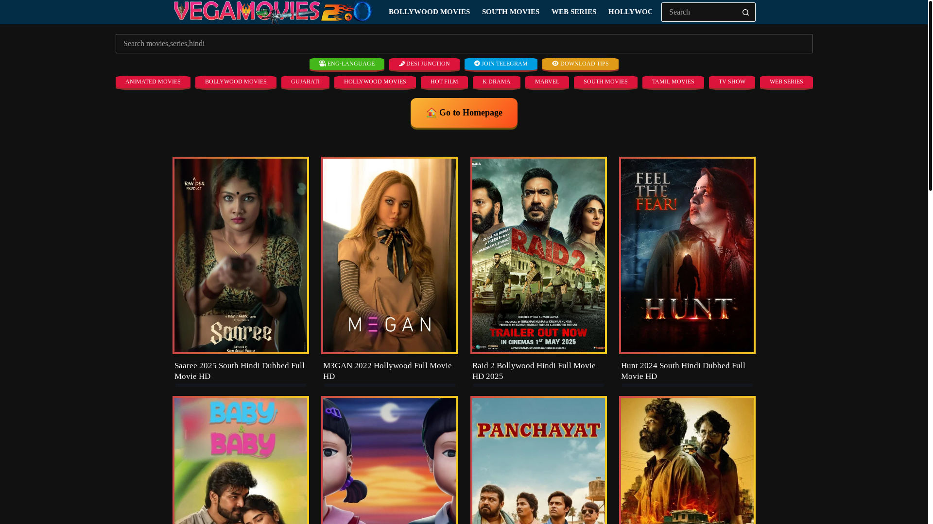 website screenshot of https://vega-movies.bio/