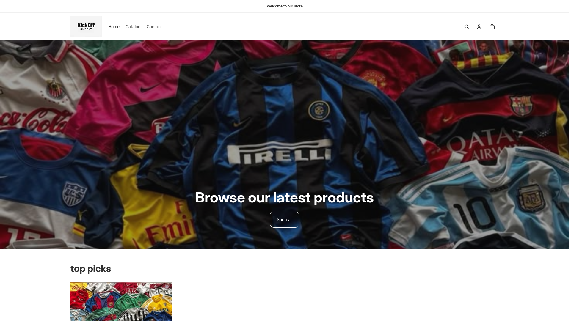 website screenshot of https://kickoffsupply.com/