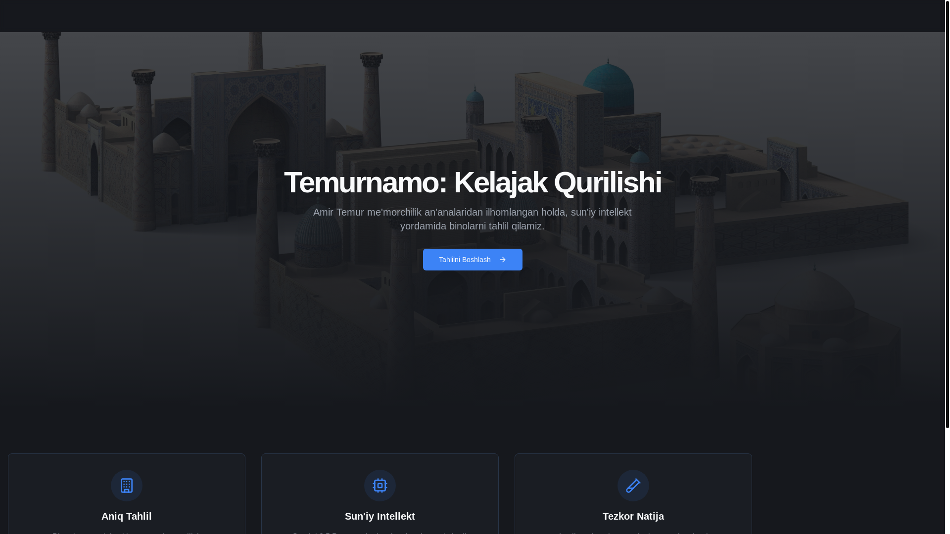 website screenshot of https://temurnamo.uz/