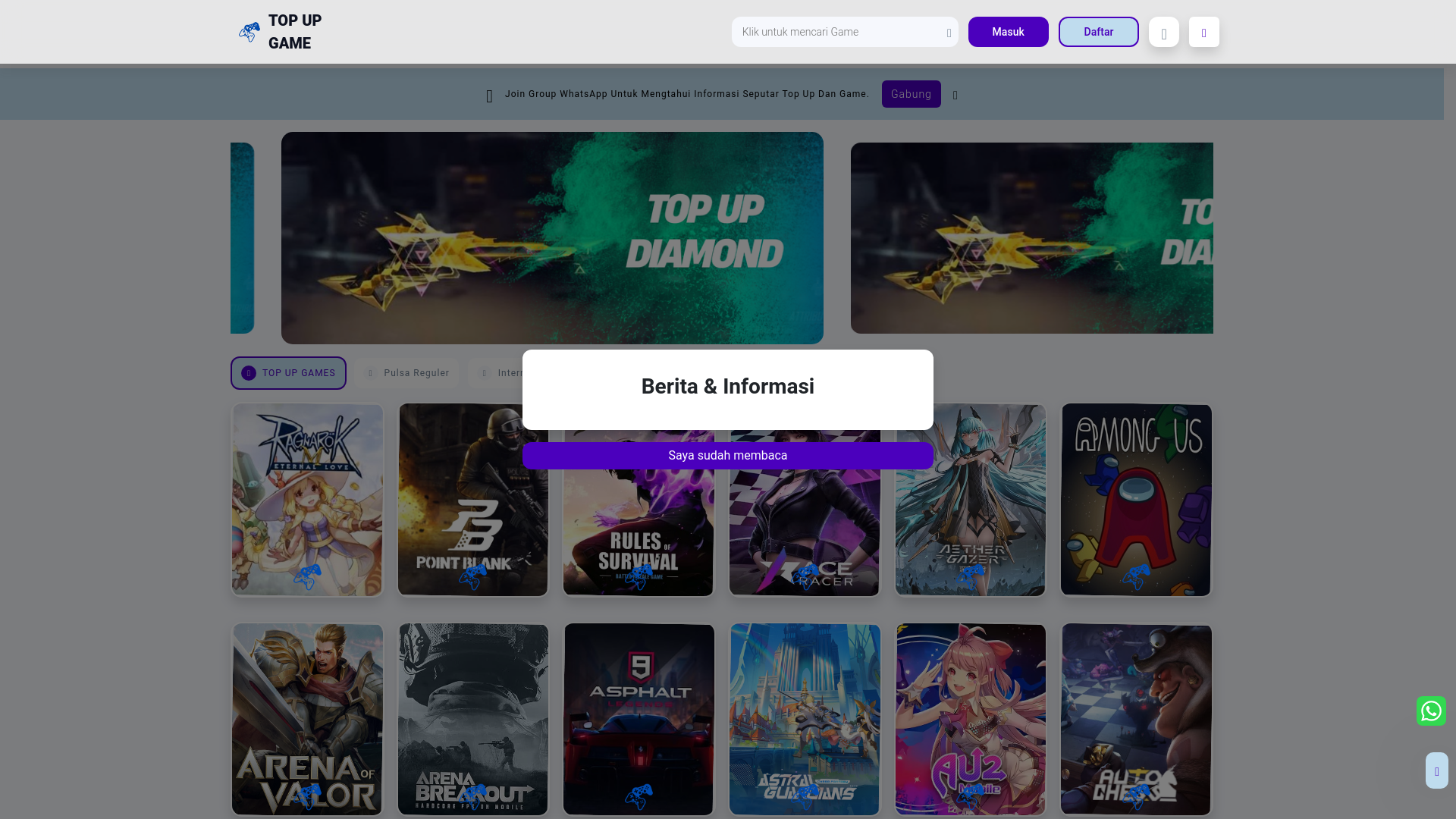 website screenshot of https://mencarigratisan.store/