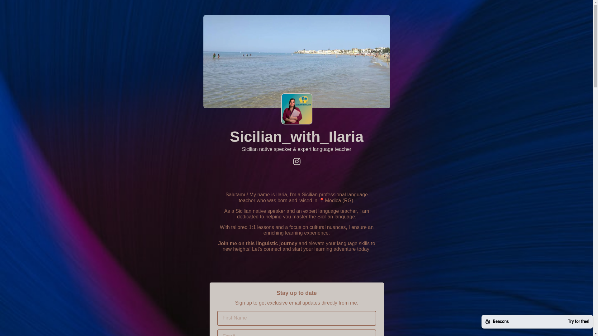 website screenshot of https://sicilianwithilaria.store/