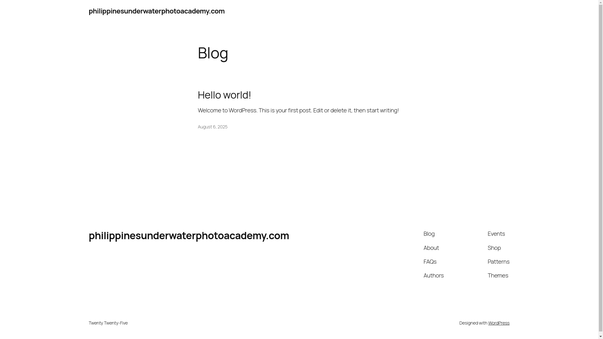 website screenshot of https://philippinesunderwaterphotoacademy.com/
